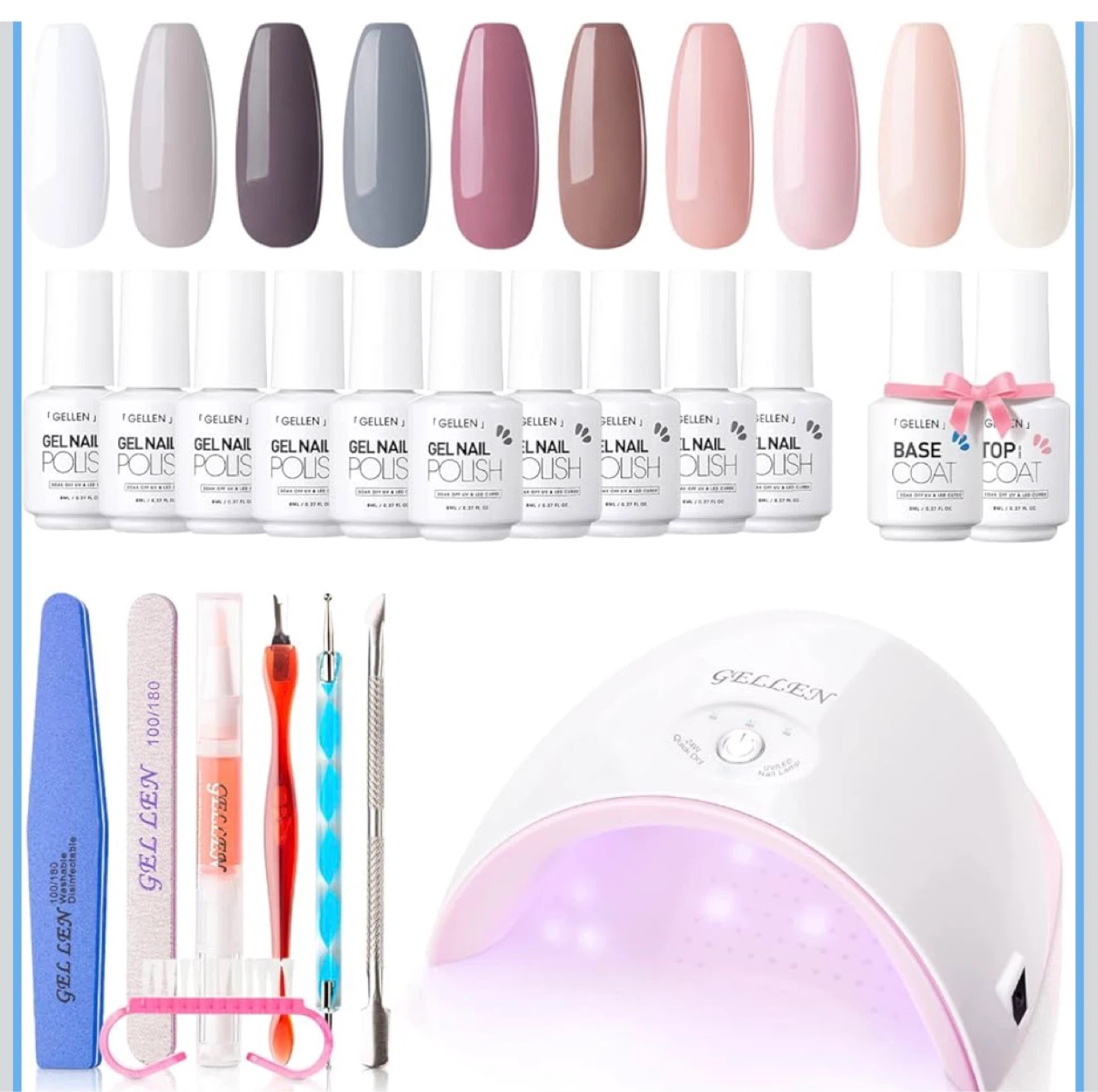 Gellen Gel Nail Polish 10 Colors Starter Kit - photo 3