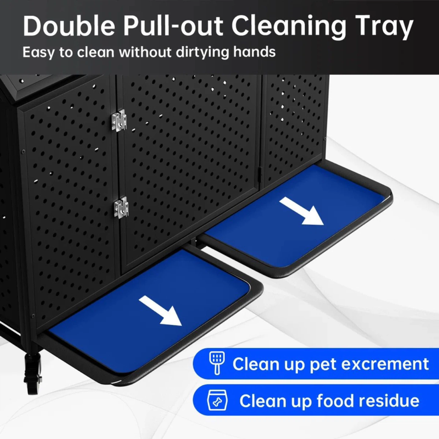 Black Metal Dog Kennel with Pull-out Tray - photo 4