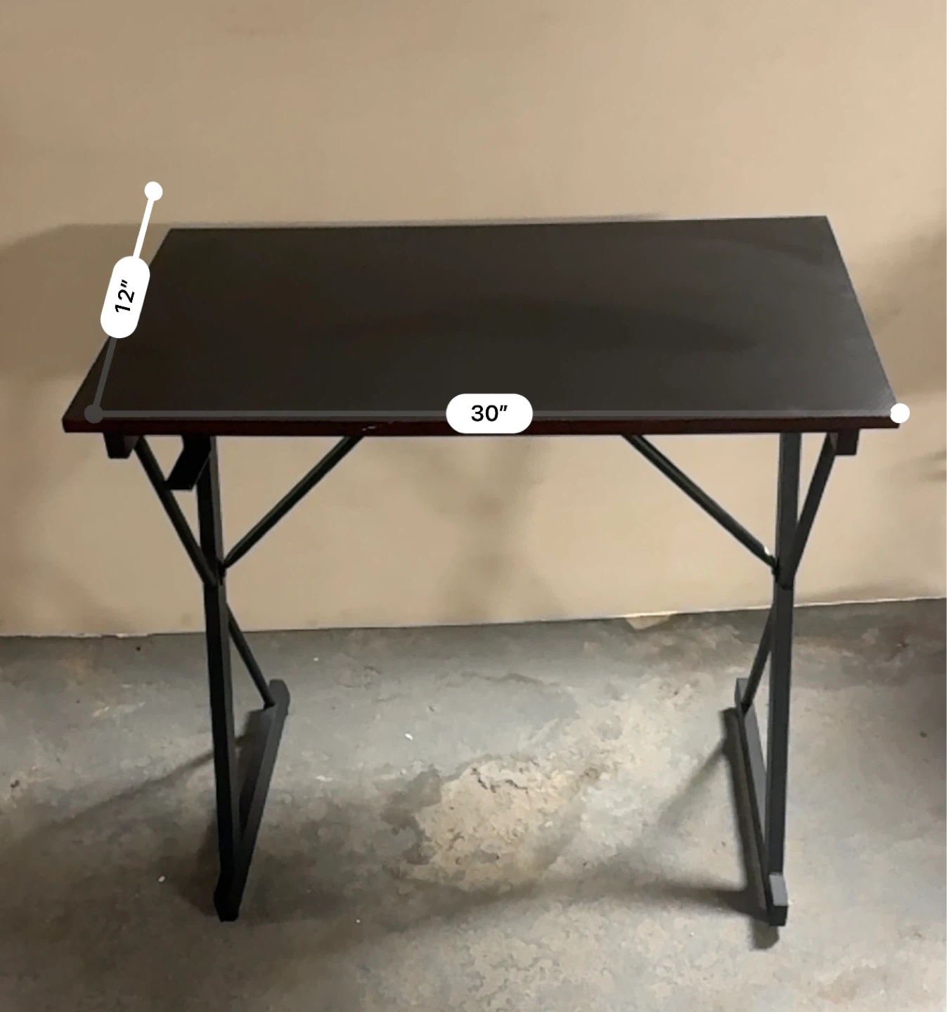 Dark Brown Folding Desk - 30" x 12"