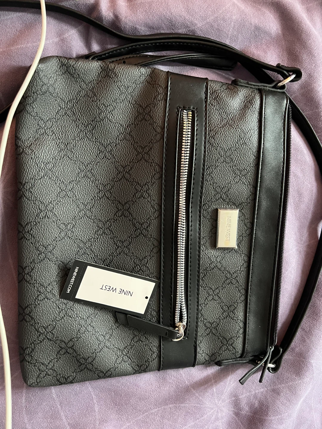 Nine West Black Embossed Shoulder Bag