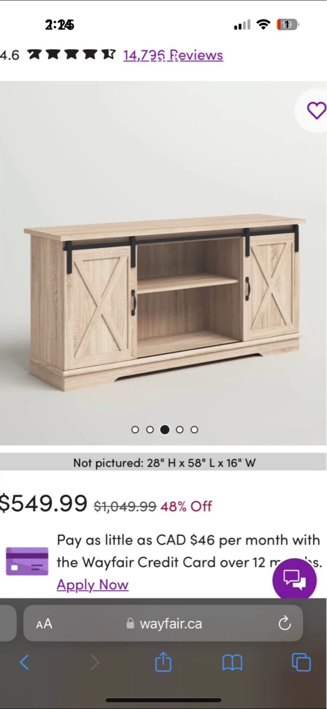 Farmhouse Sliding Barn Door TV Stand - Wood Grain