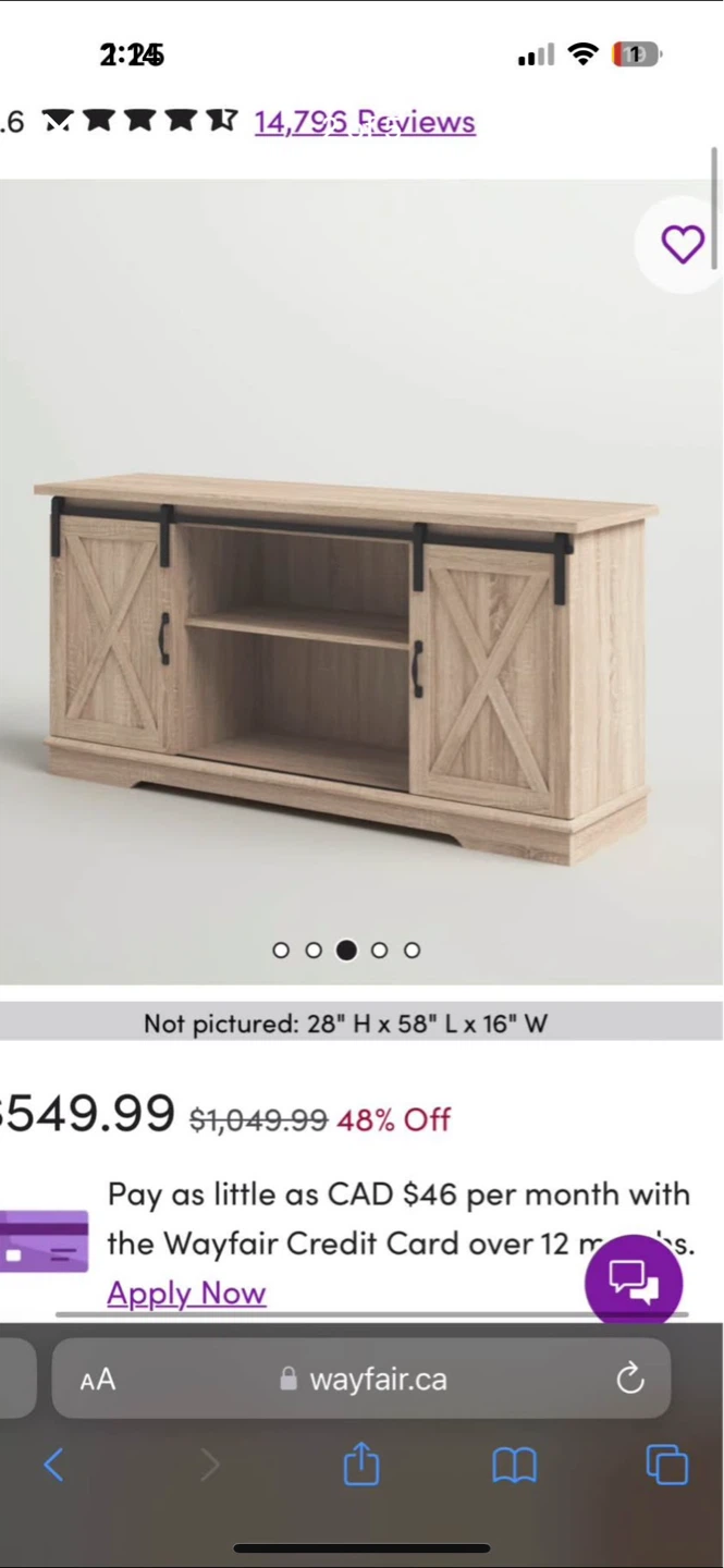 Farmhouse Sliding Barn Door TV Stand - Wood Grain - photo 2