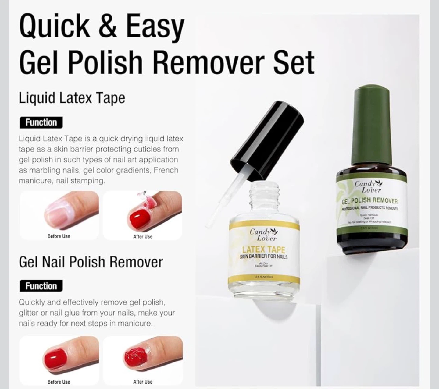 Candy Lover Gel Polish Remover Set with Liquid Latex Tape - photo 4