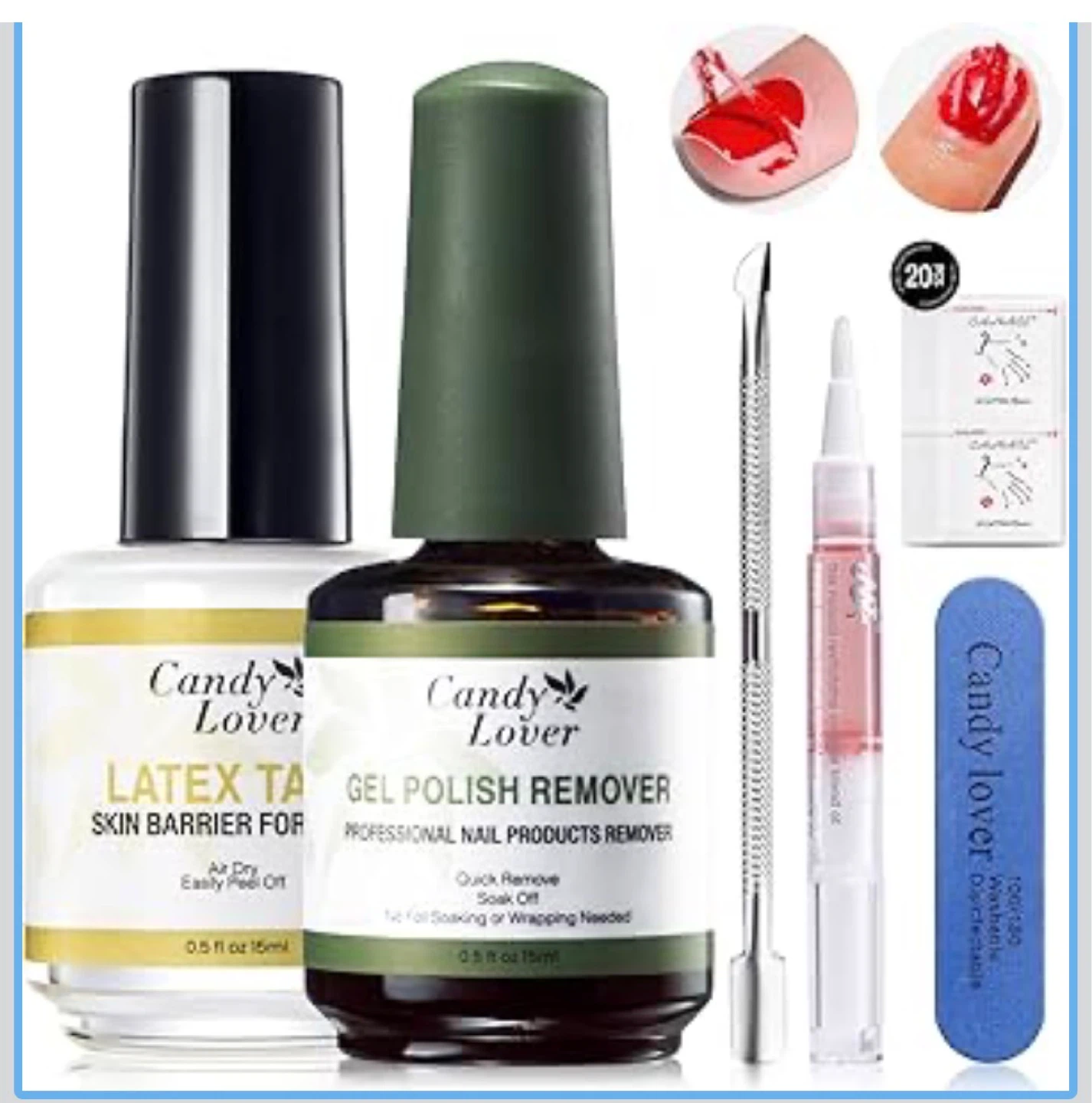 Candy Lover Gel Polish Remover Set with Liquid Latex Tape - photo 3