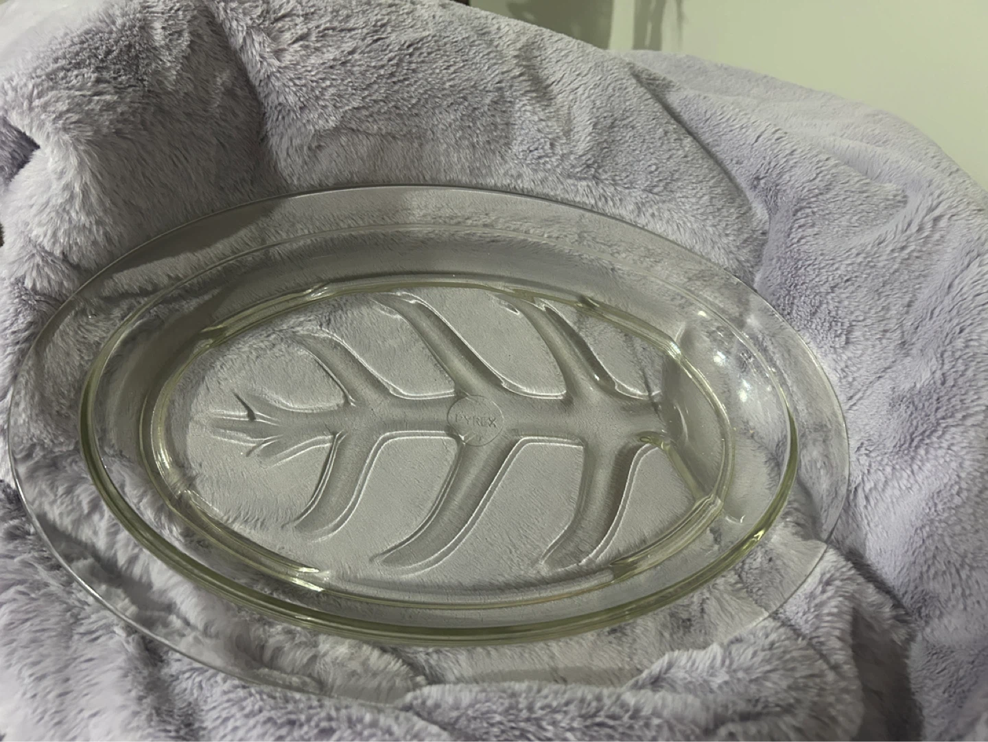 Pyrex Glass Oval Roasting Pan and a glass server