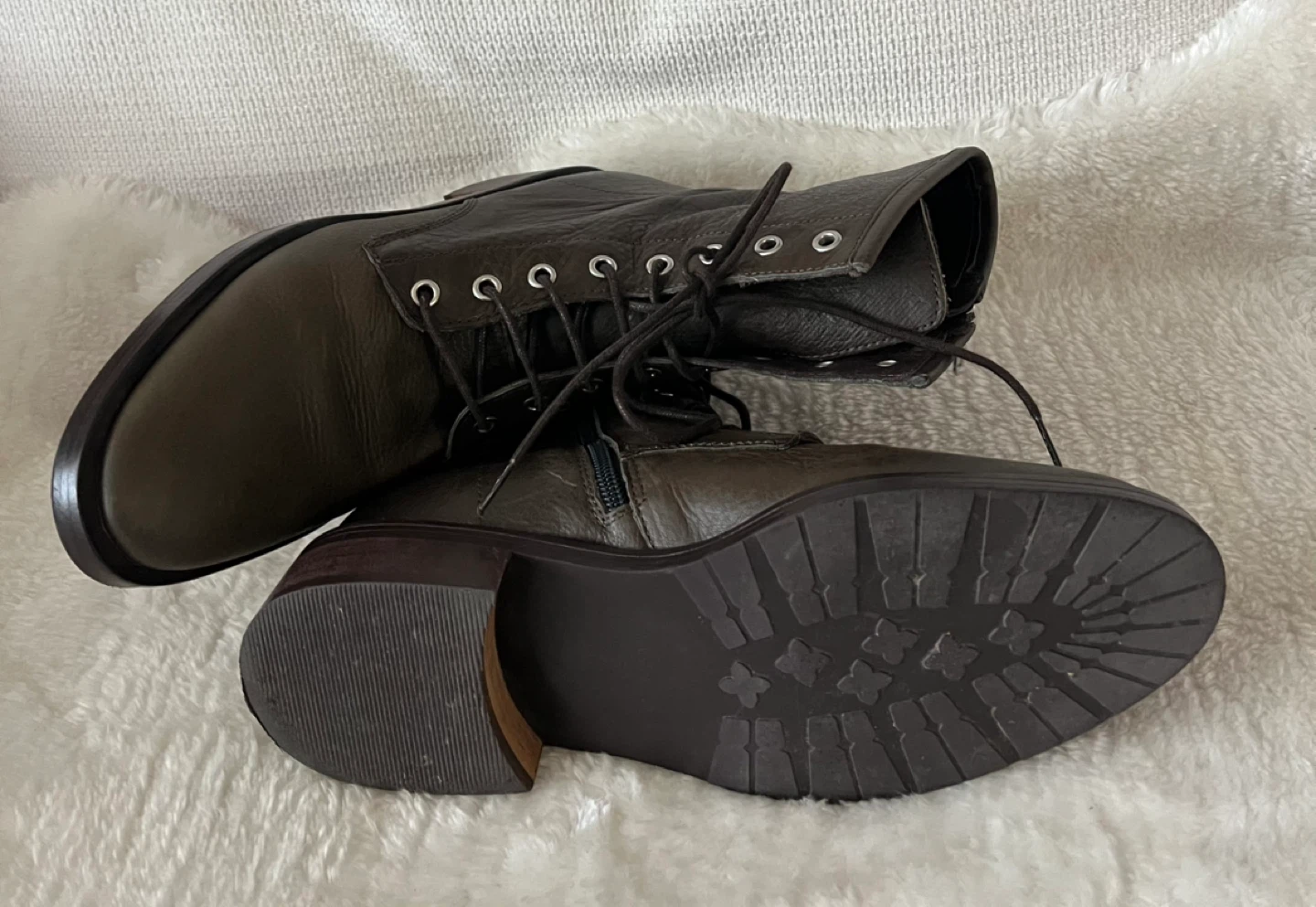 L’Intervalle Olive Green Leather Boots Women Size 9 - photo 3