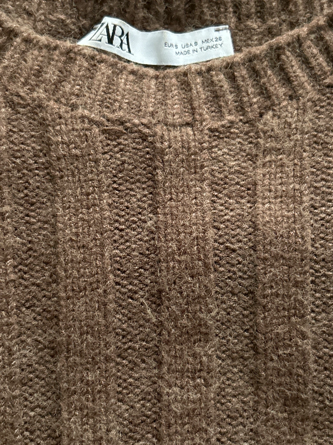 Zara Brown Ribbed Knit Cropped Sweater - photo 2