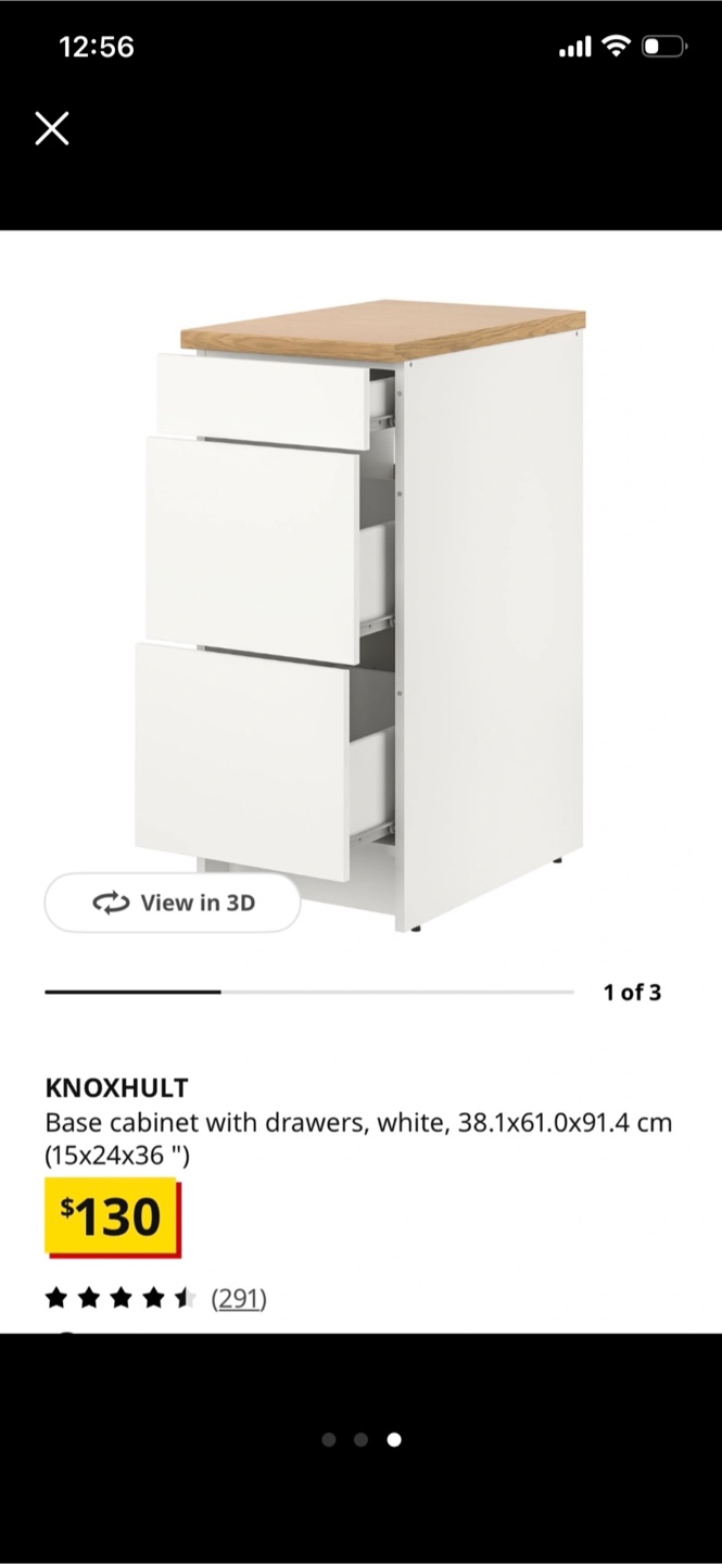IKEA KNOXHULT Base Cabinet with 3 Drawers - photo 5