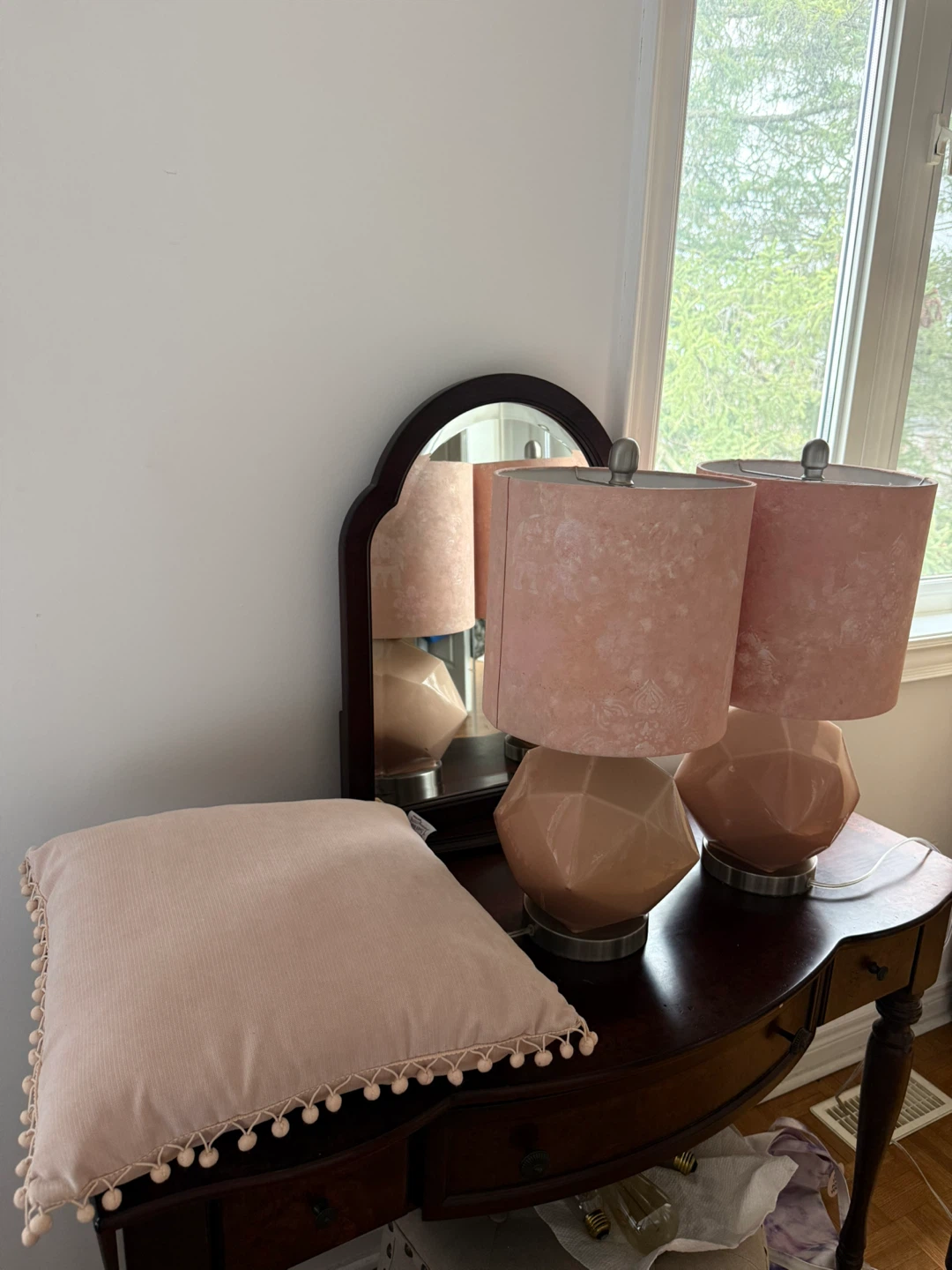 Handmade nigh stands, Set of 2, with a free cushion