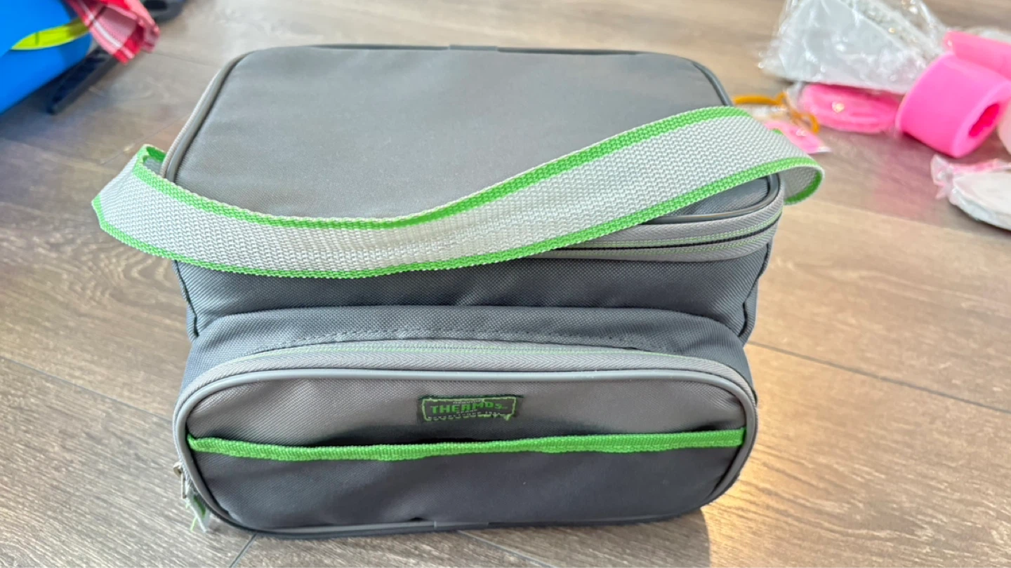 Thermos Lunch Bag Gray/Green Insulated Cooler - photo 2