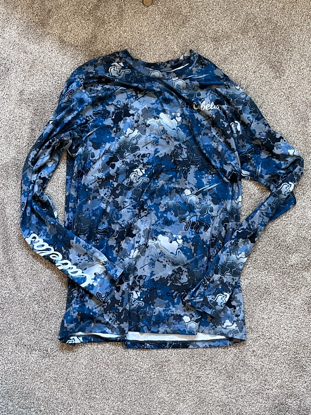 Cabela's Long Sleeve Shirt Size L Blue Camo