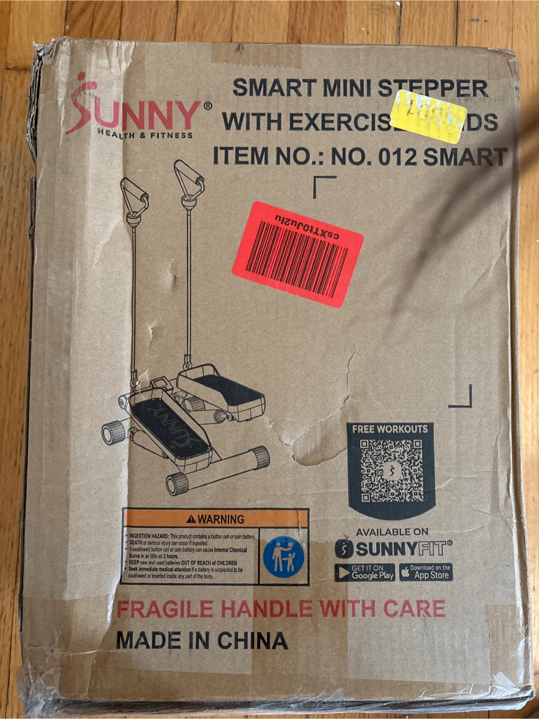 Sunny Health & Fitness Smart Mini Stepper with Exercise Bands
