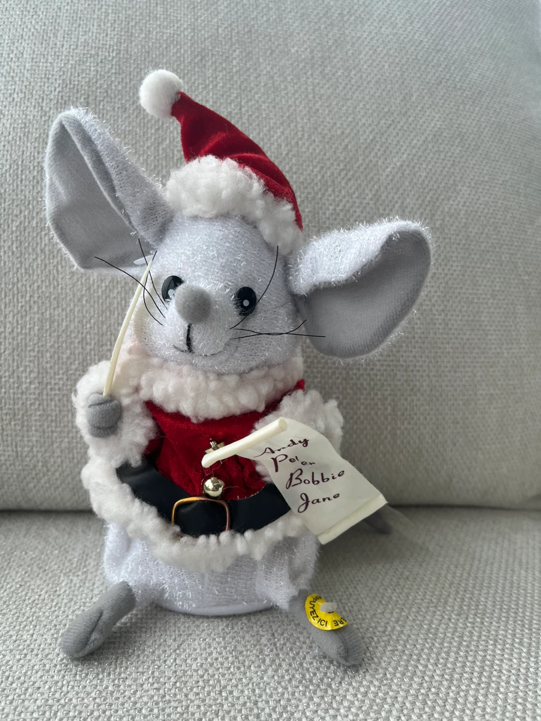 Brand New - Animated Christmas Mouse Plush Toy