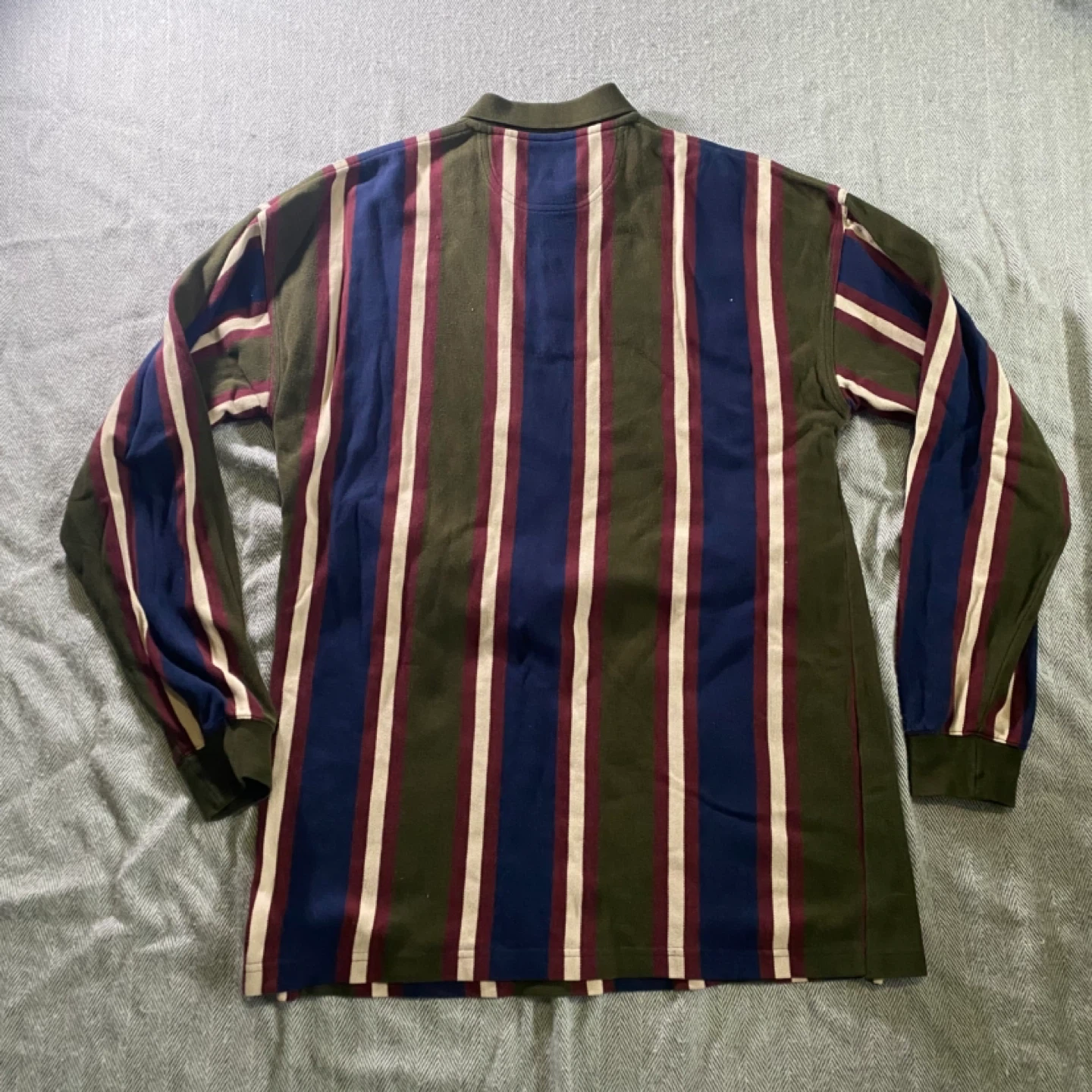 Vintage Salty Dog Long Sleeve Striped Polo Shirt L - photo 3