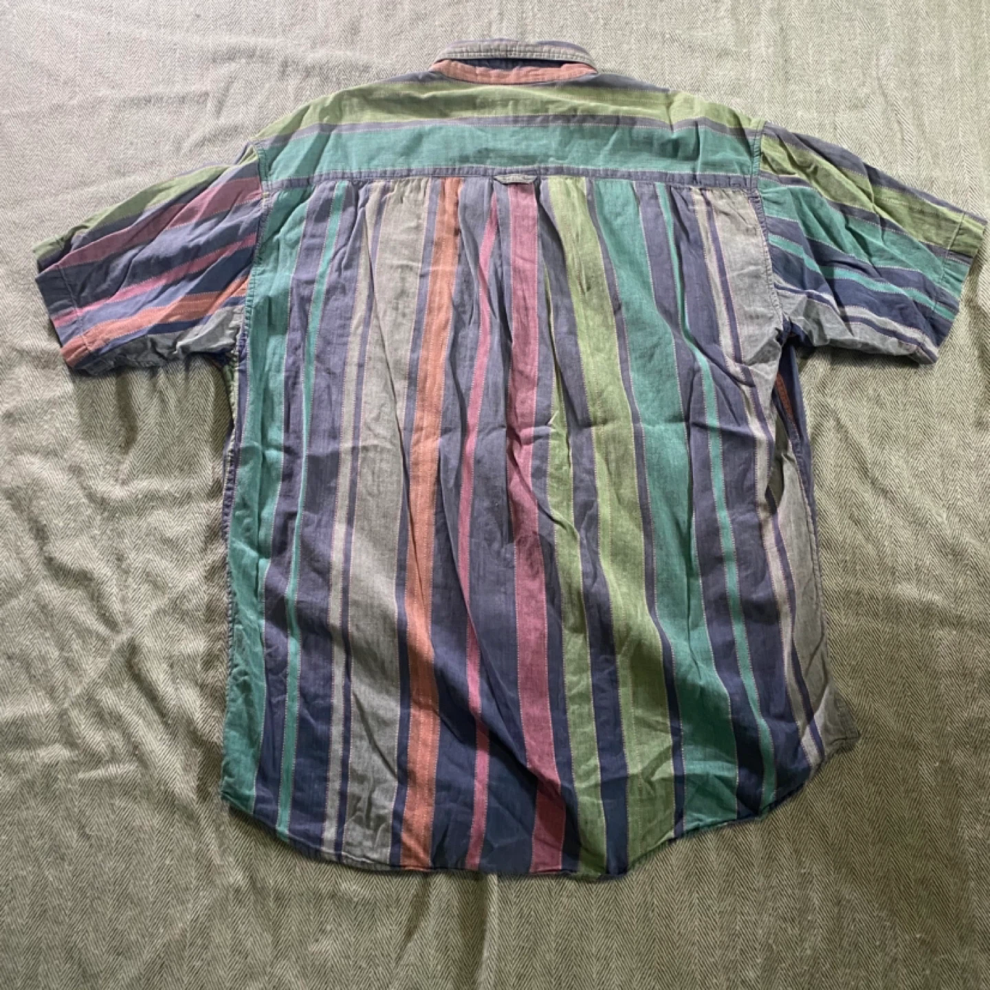 Vintage Riggins Short Sleeve Striped Button-Up Shirt L/G - photo 3