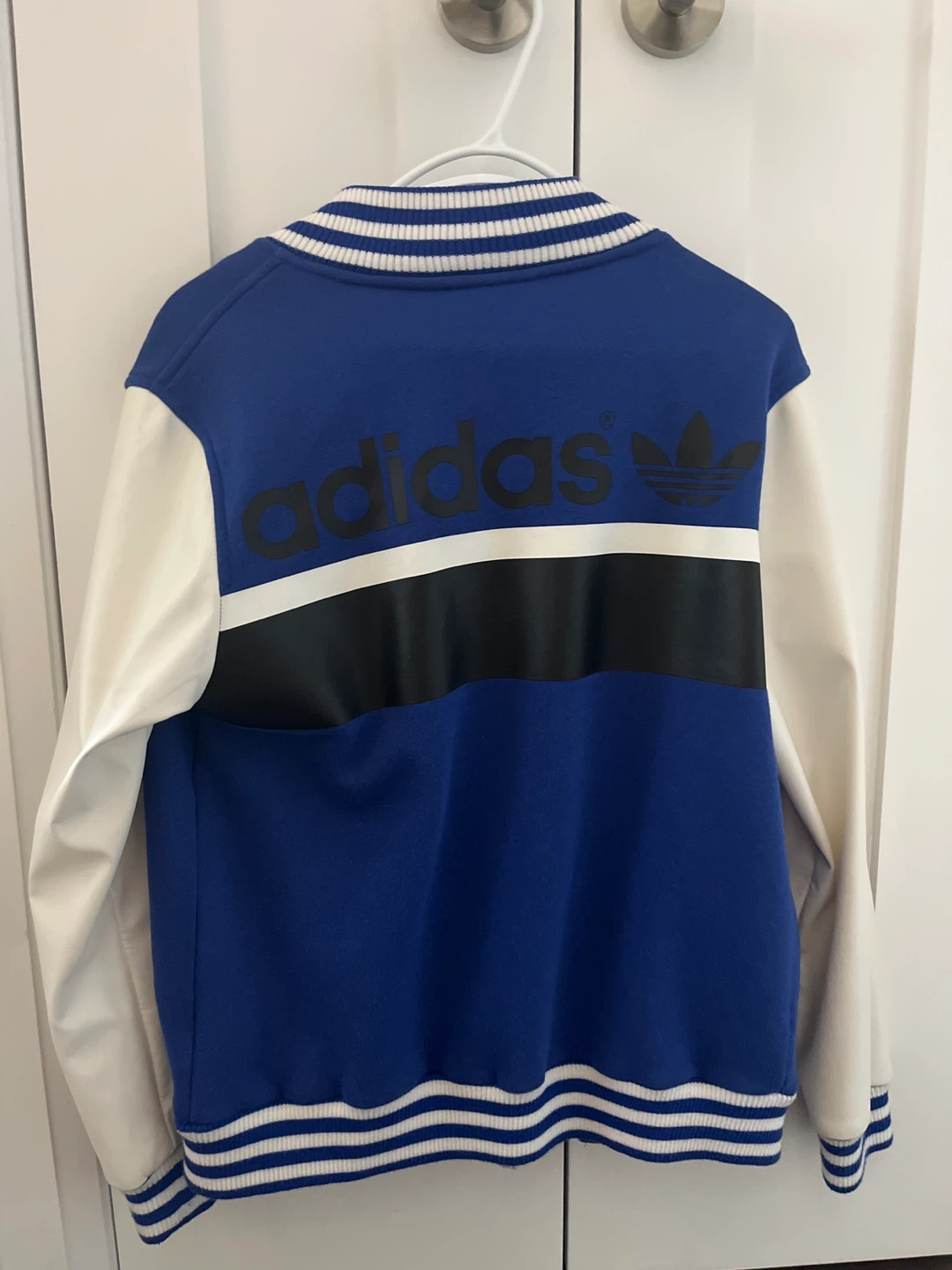 Adidas Bomber Jacket Royal Blue White Size Medium - photo 2