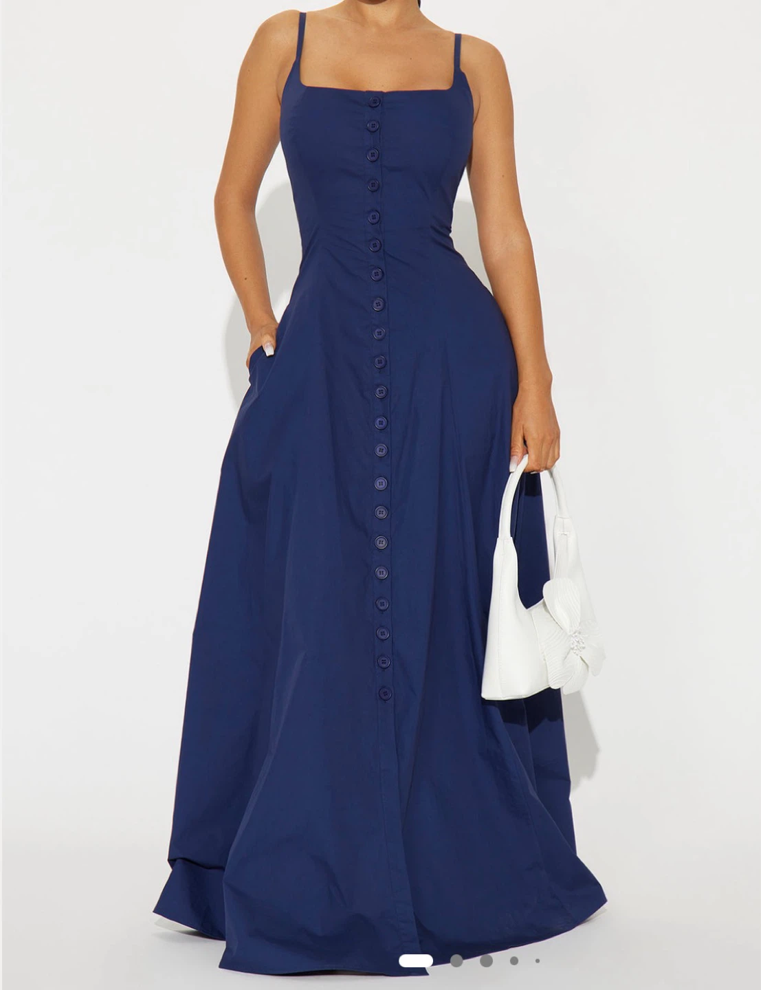 Blue Maxi Dress with Buttons