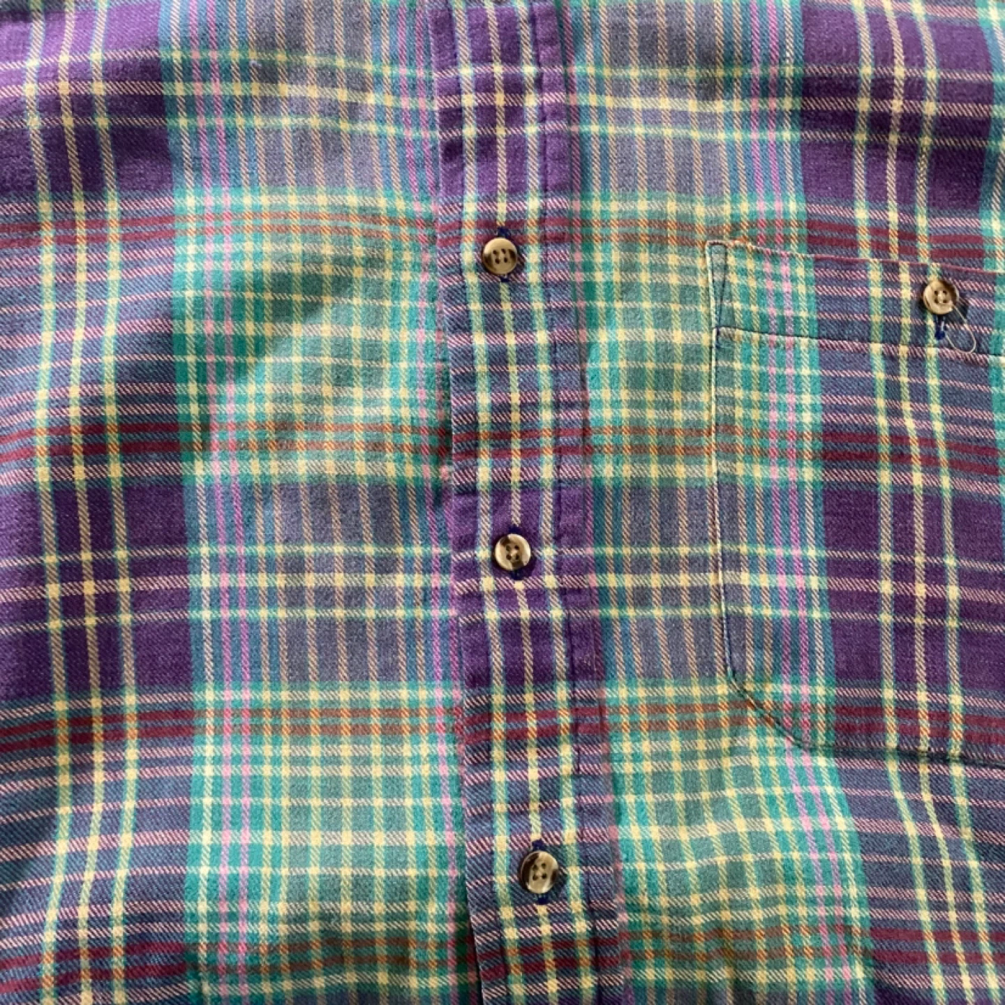Vintage Stanley Blacker Plaid Flannel Button-Up Shirt - Size L - photo 2