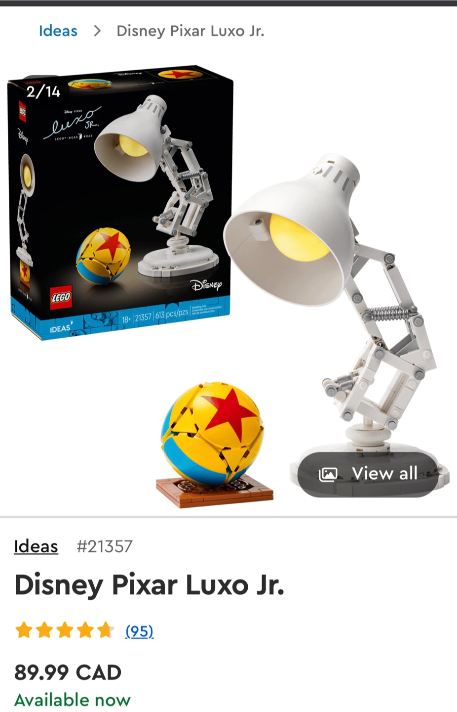 Lego 21357 Pixar Luxo