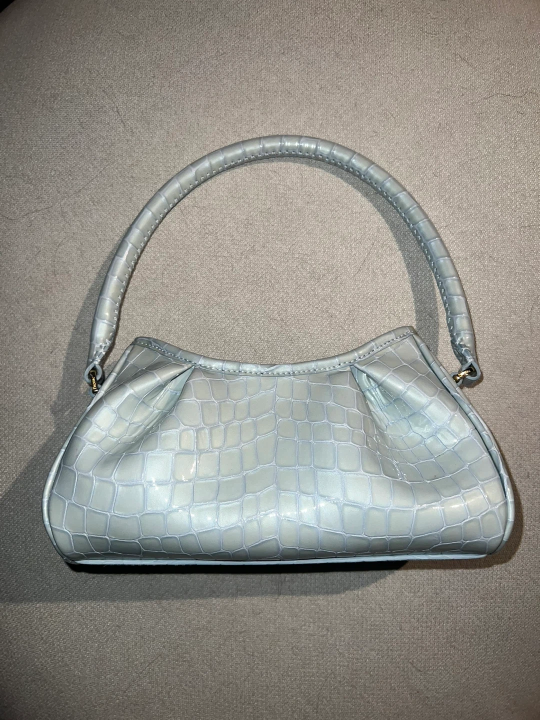 Elleme Paris Light Blue Croc Embossed Handbag - photo 3