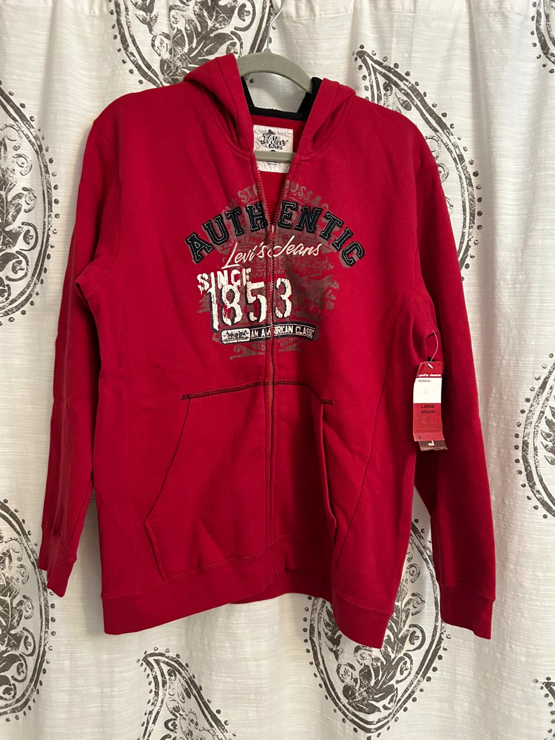 Levi's Jeans Red Zip-Up Hoodie