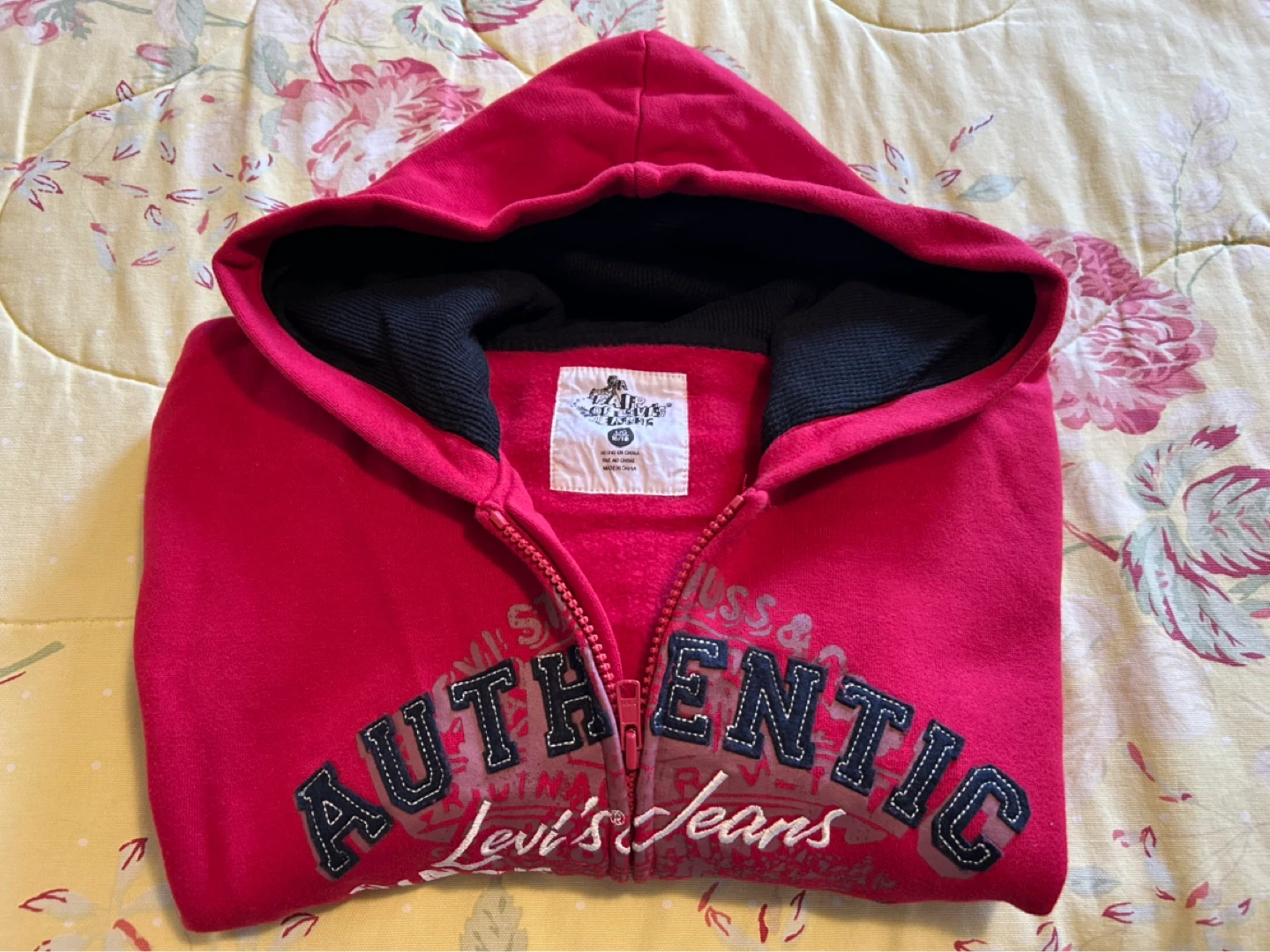 Levi's Jeans Red Zip-Up Hoodie - photo 2