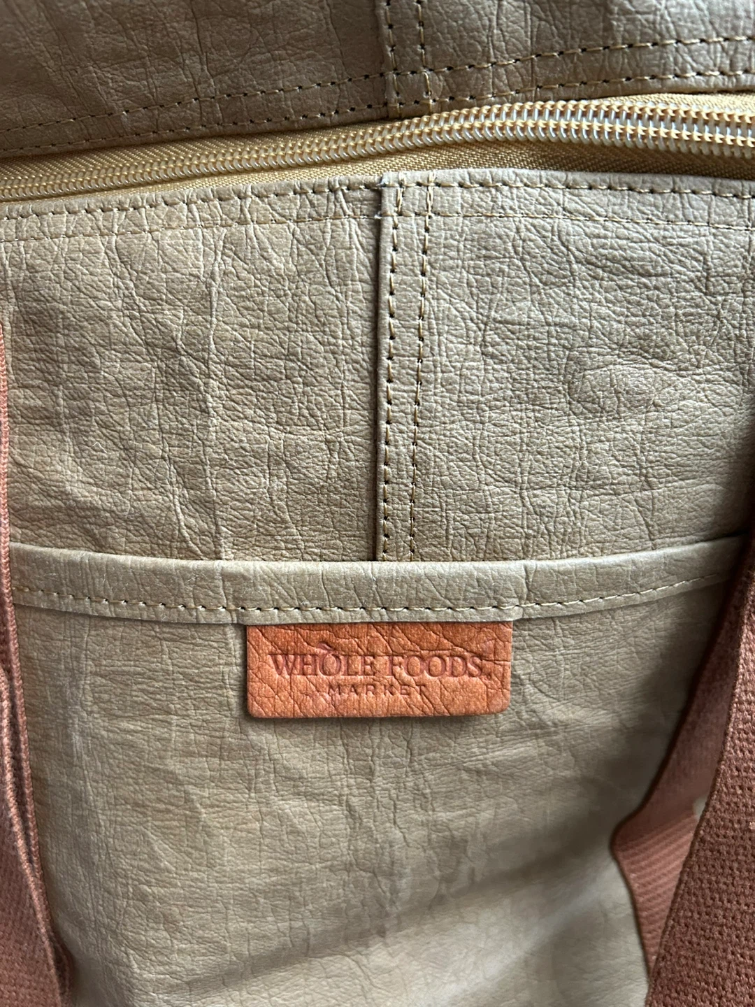 Preowned Whole Foods Market Insulated Lunch Bag Tan Reuseable - photo 2