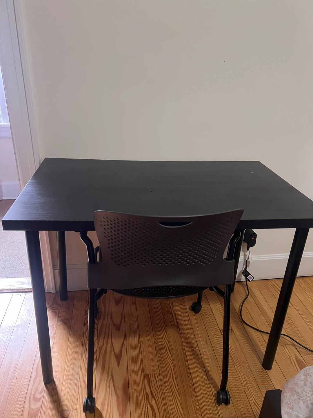 Black Desk and Chair Set