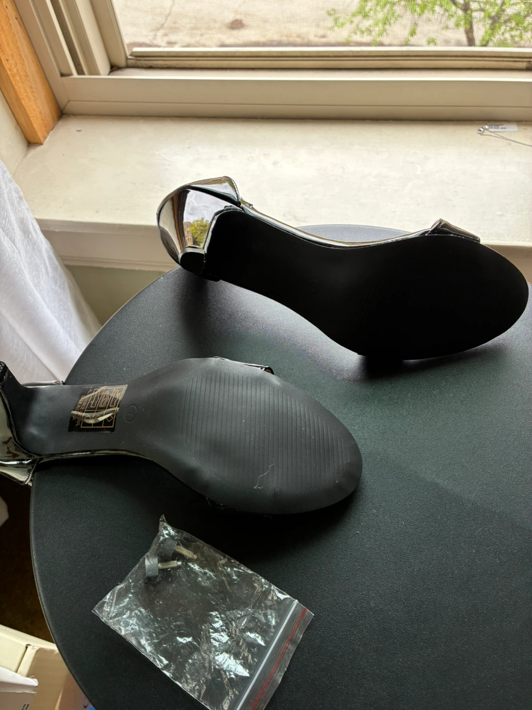 Black Patent Ankle Strap Heels - photo 5