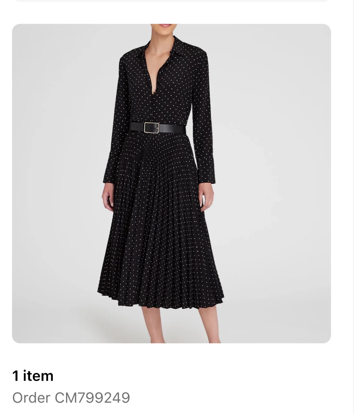 Club Monaco Black Polka Dot Pleated Midi Skirt - Size 0