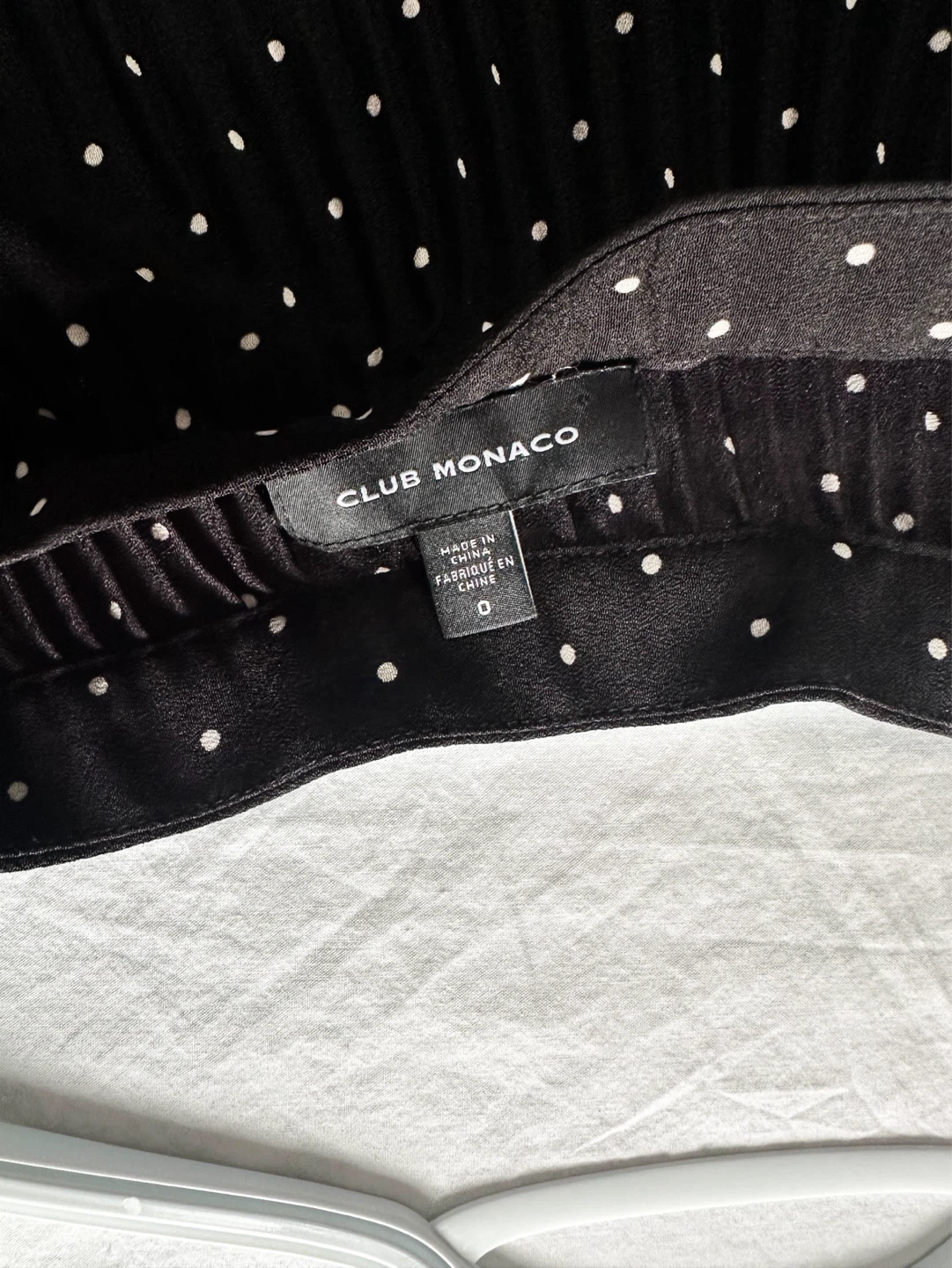 Club Monaco Black Polka Dot Pleated Midi Skirt - Size 0 - photo 3
