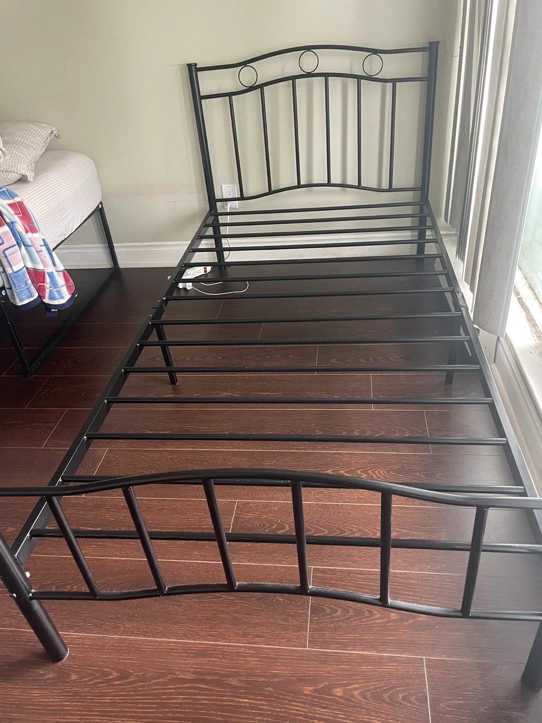 Black Metal Twin Bed Frame - photo 2