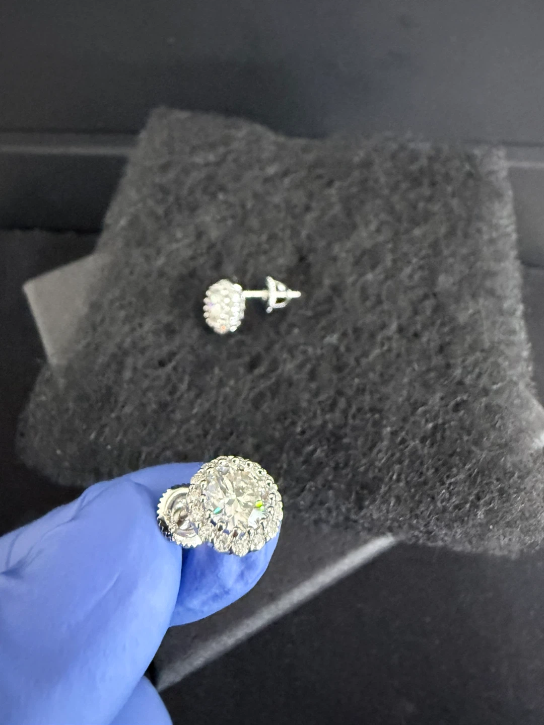 Sterling Silver Moissanite earing - photo 3