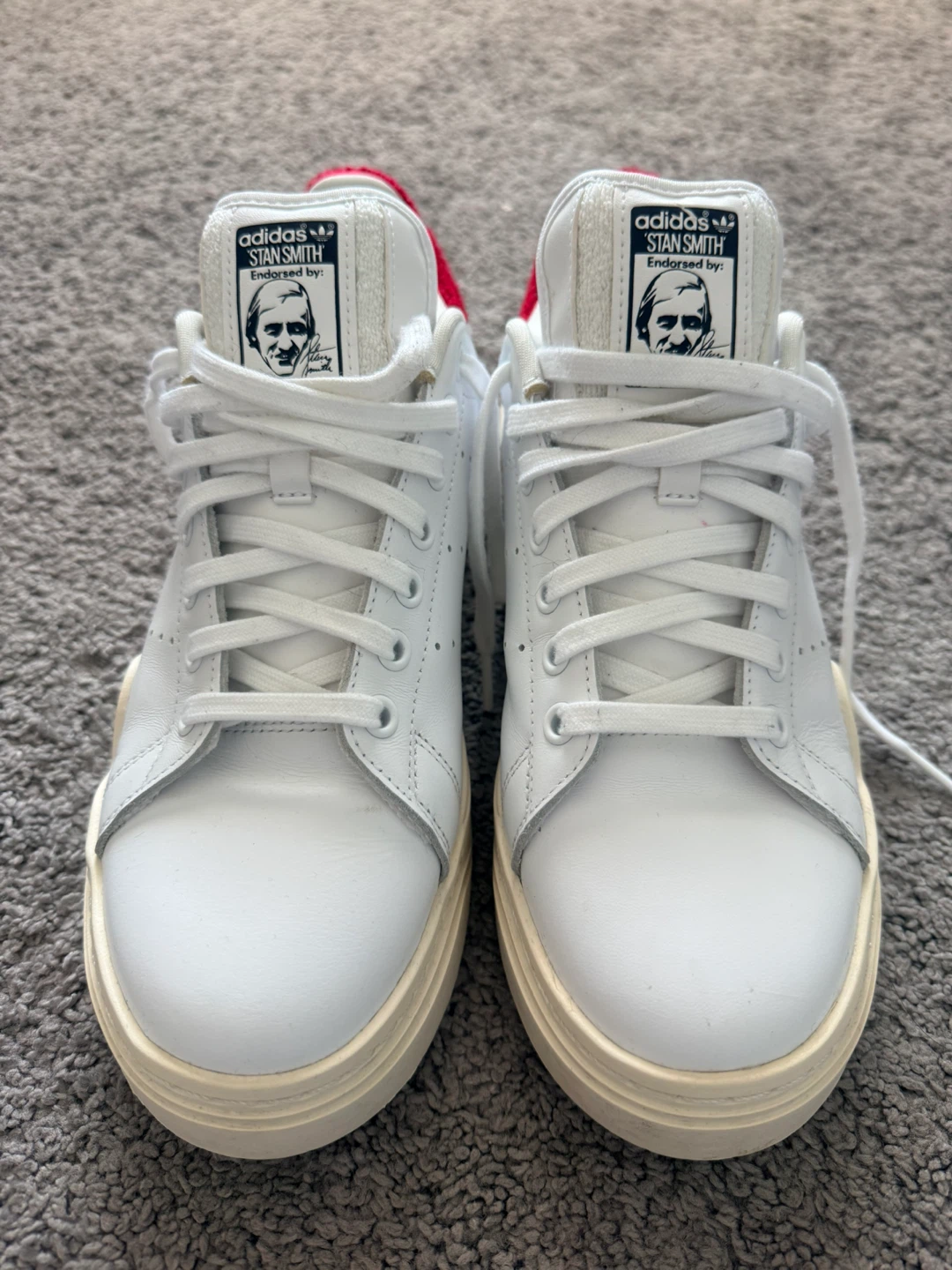 Adidas Stan Smith Platform Shoes White Red Green - photo 3