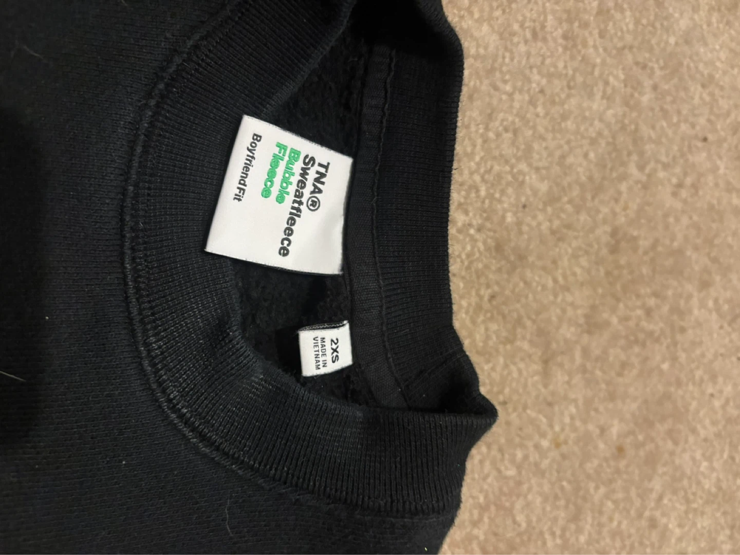 TNA Sweatfleece Bubble Fleece Crewneck 2XS Black - photo 2
