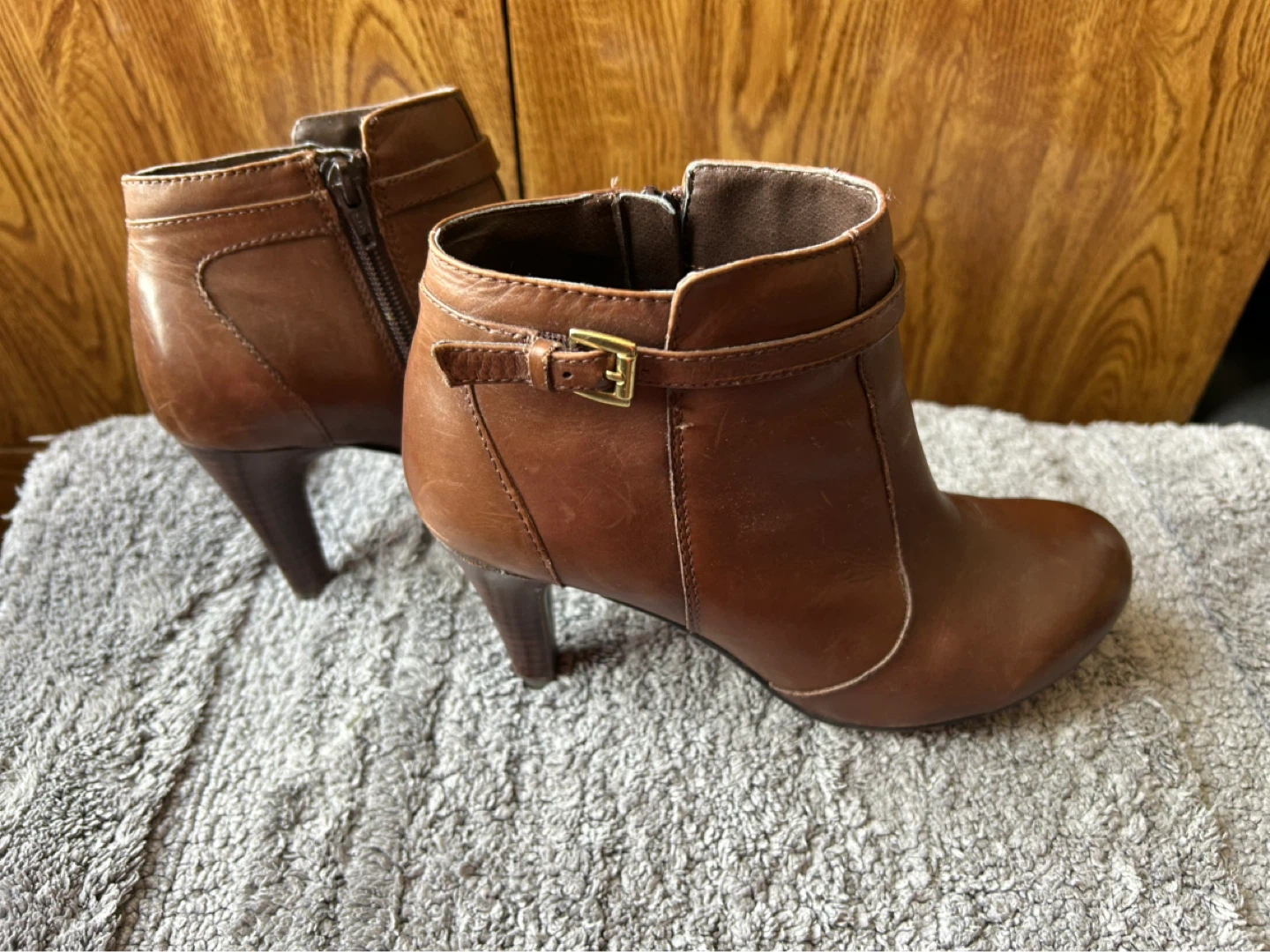 Brown Leather Ankle Boots Size 7,5 - photo 2