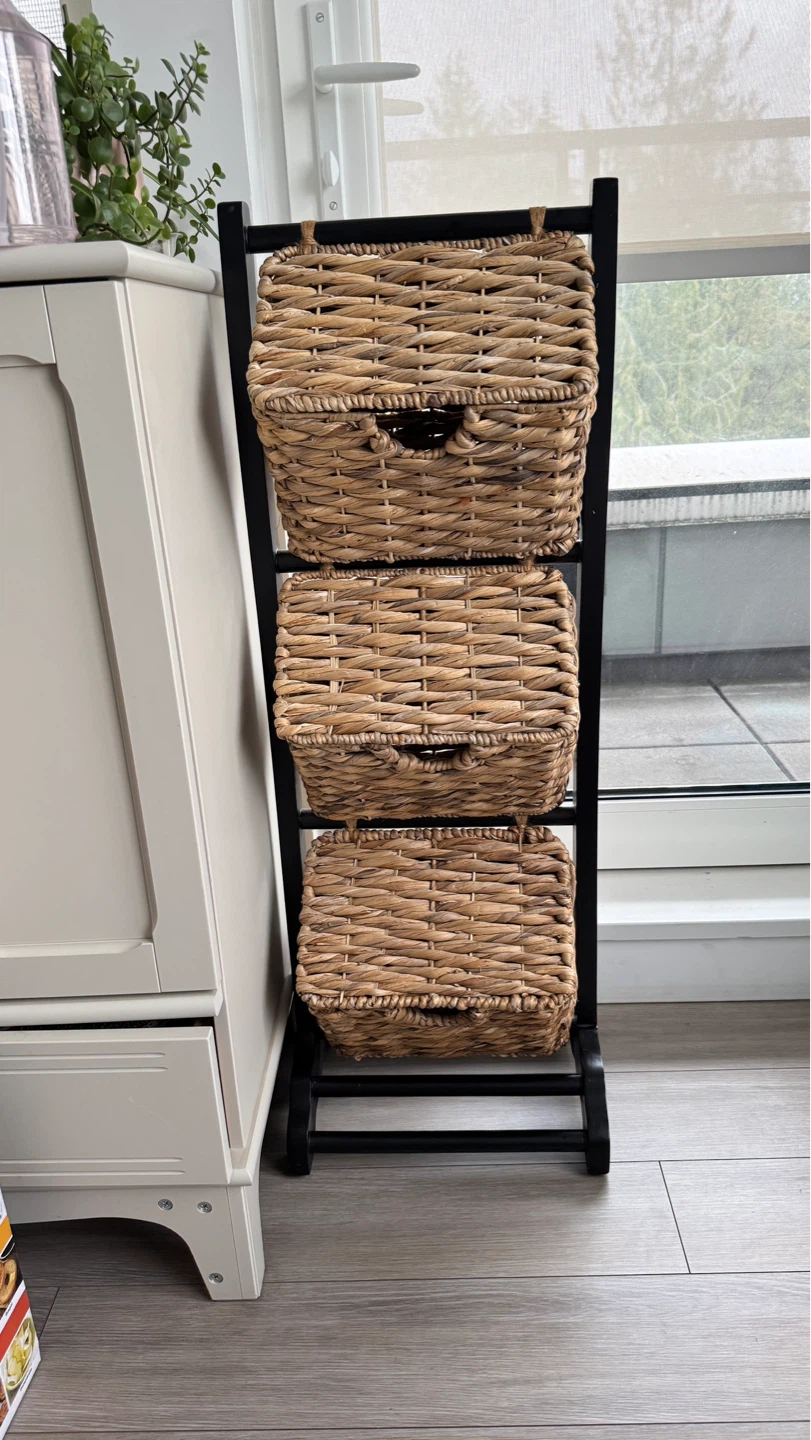Woven Storage Unit with 3 Baskets