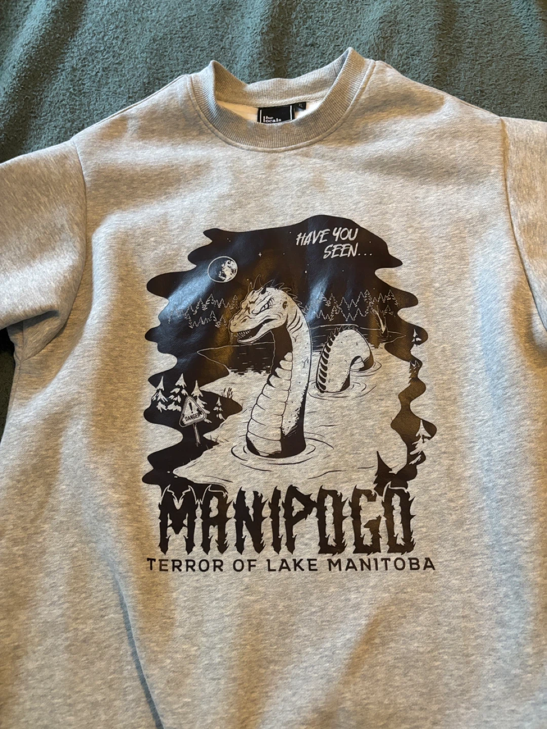Cryptid Lovers! Manitoba Ogopogo!  Grey Crewneck Sweatshirt