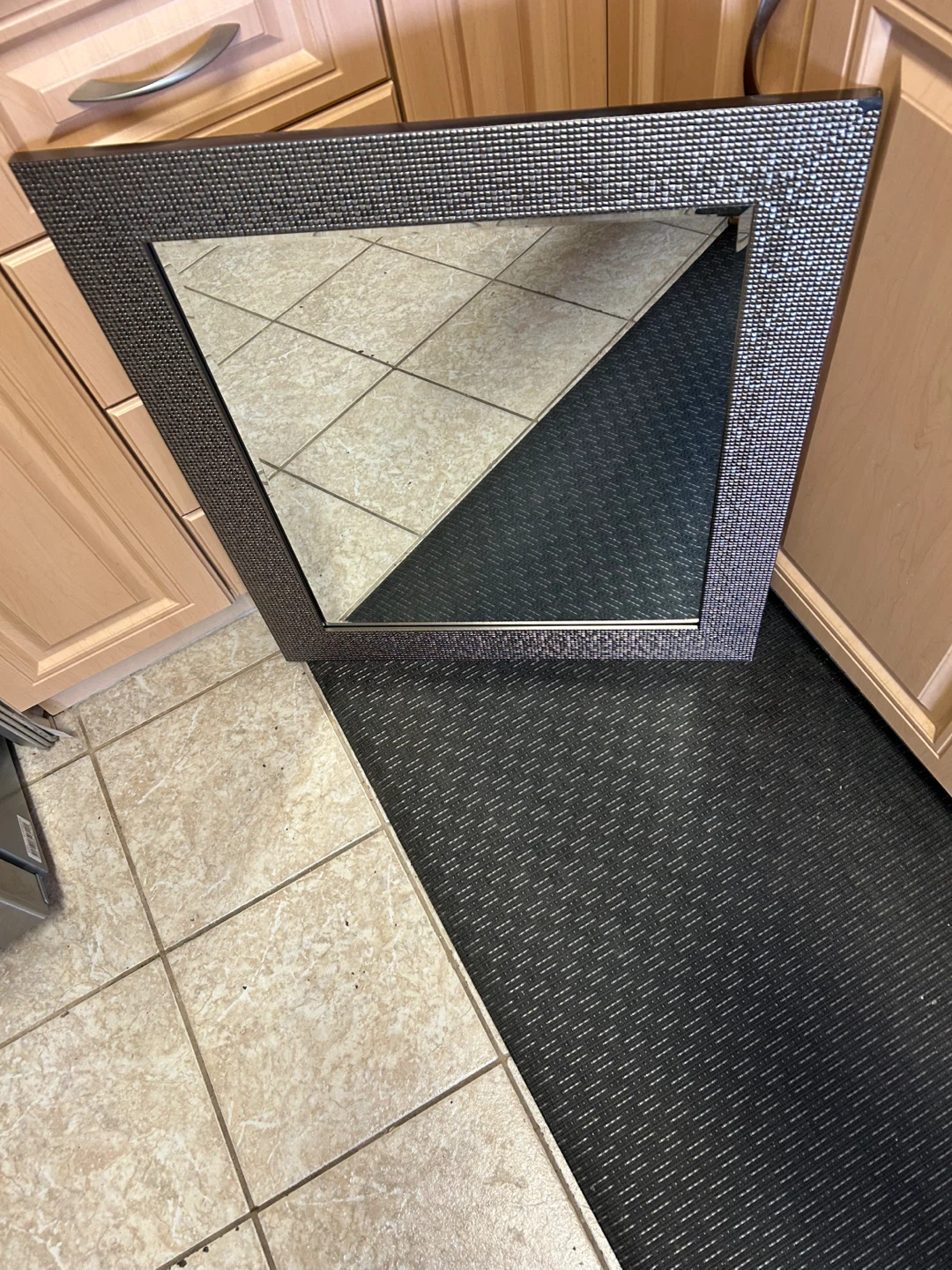 Textured Frame Wall Mirror - photo 2