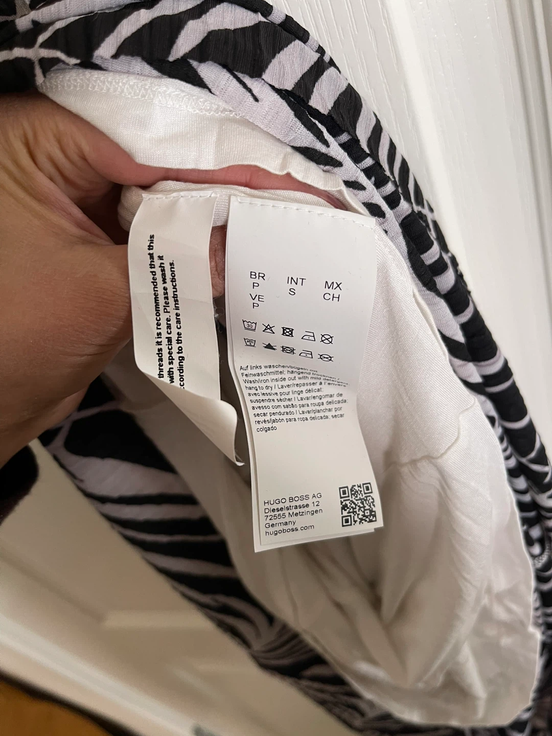 BOSS Black & White Leaf Print Sleeveless Midi Dress Size S - photo 4