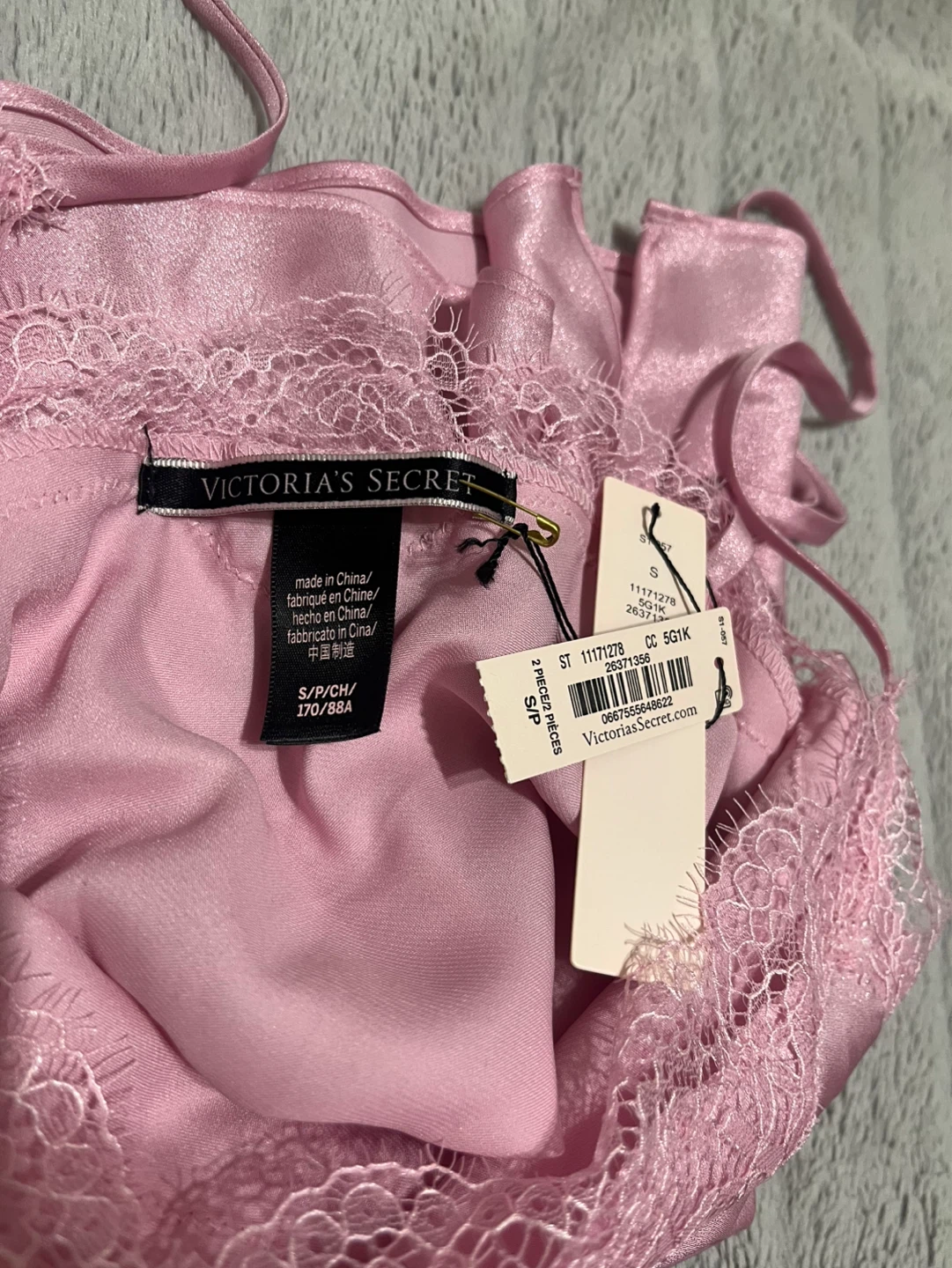 Victoria's Secret Pink Lace Trim Cami & Shorts Pajama Set Small - photo 4