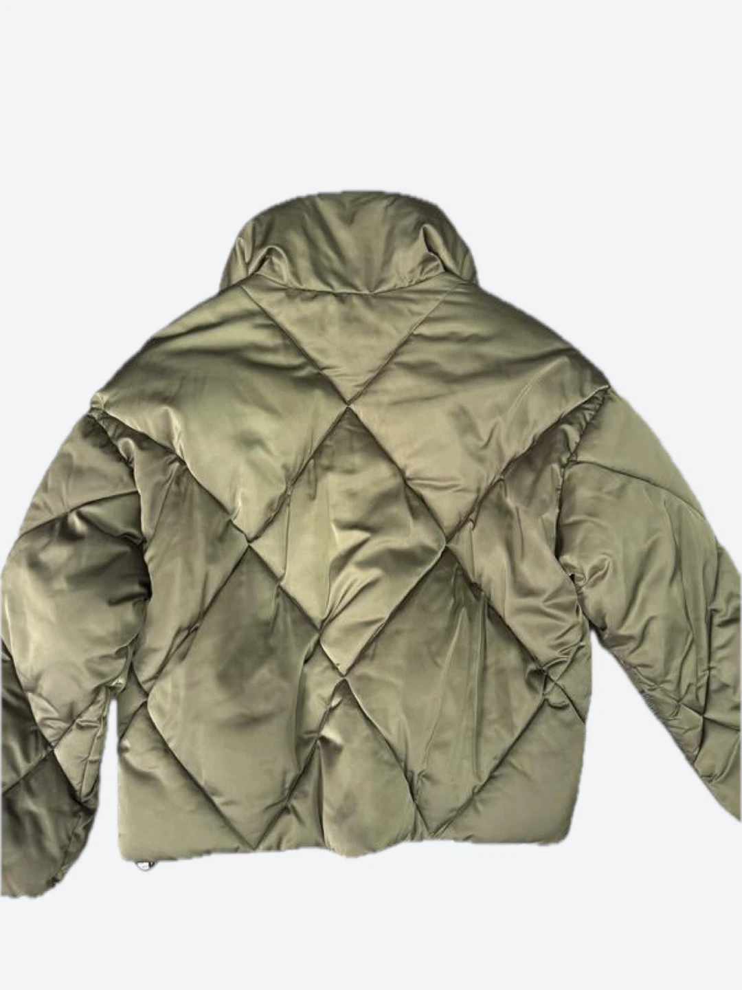 Massimo Dutti Olive Green Quilted Puffer Jacket - photo 2