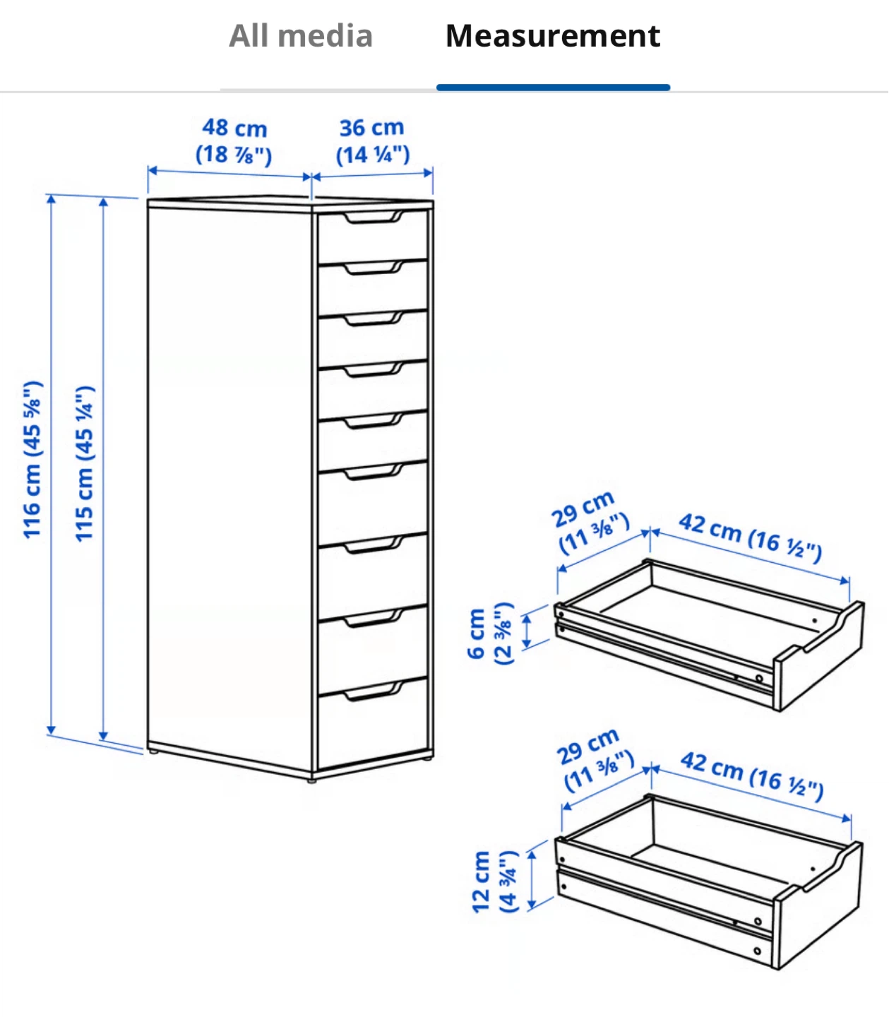 IKEA ALEX 9-Drawer Unit - White - photo 2