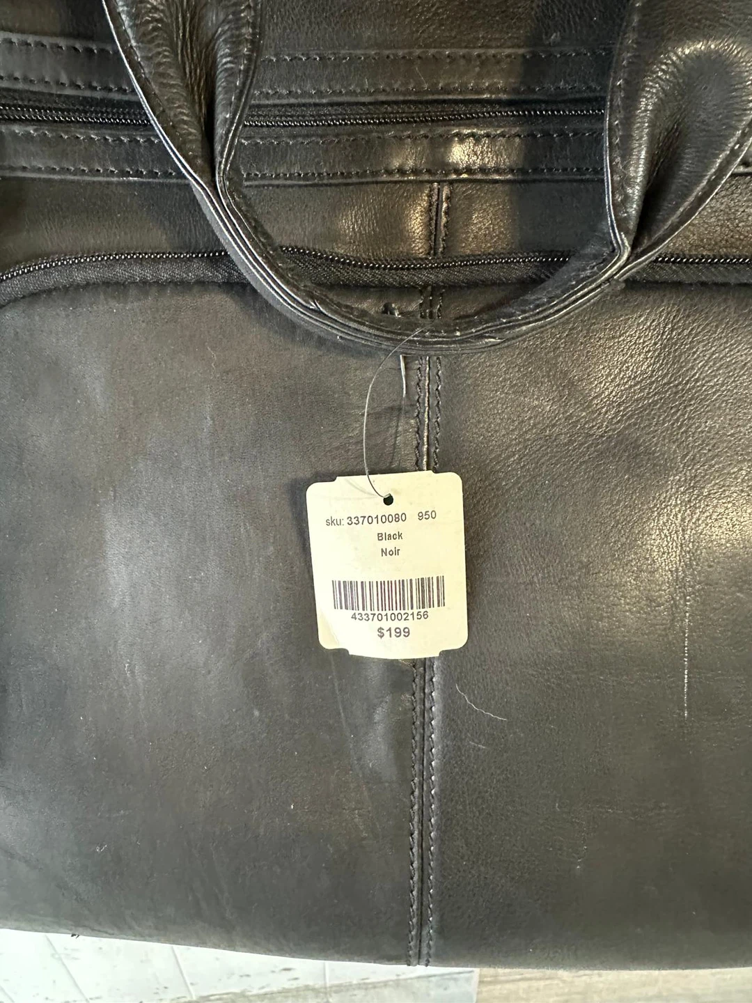 Black Leather Messenger Bag - photo 3