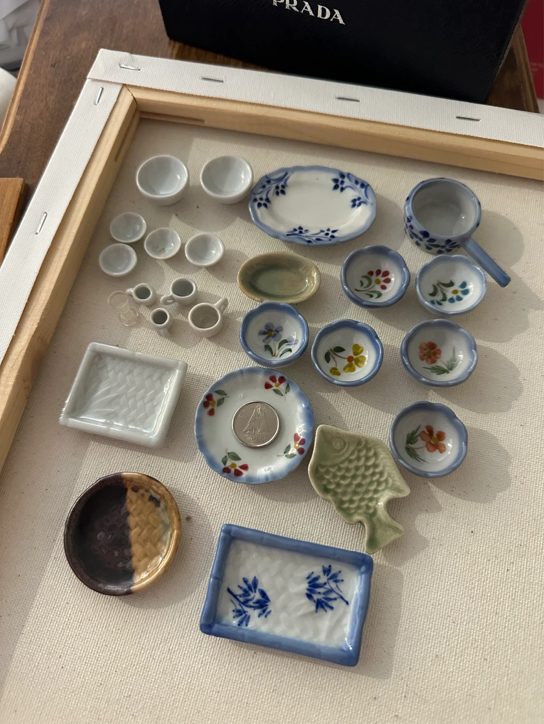 Miniature Ceramic Dishes and Utensils Set