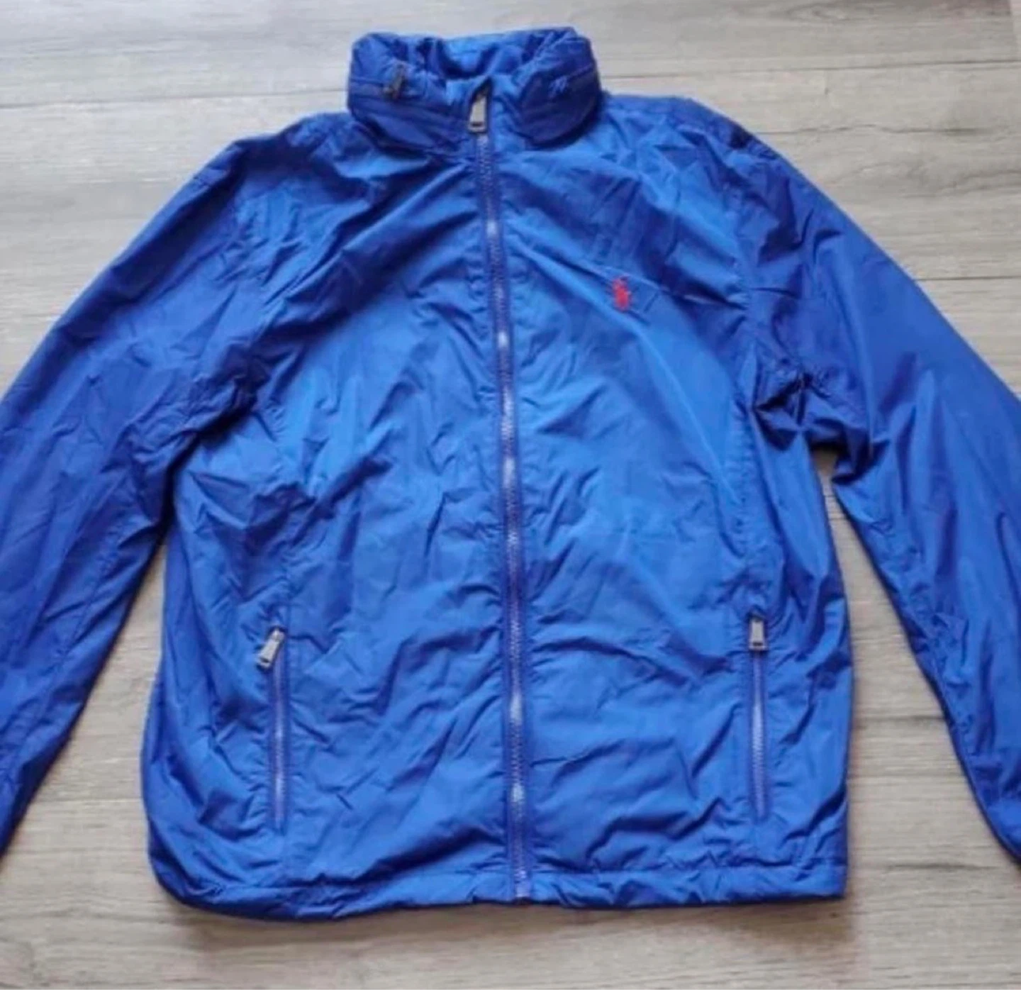 Polo Ralph Lauren Blue Windbreaker Jacket with Red Pony Logo - photo 4
