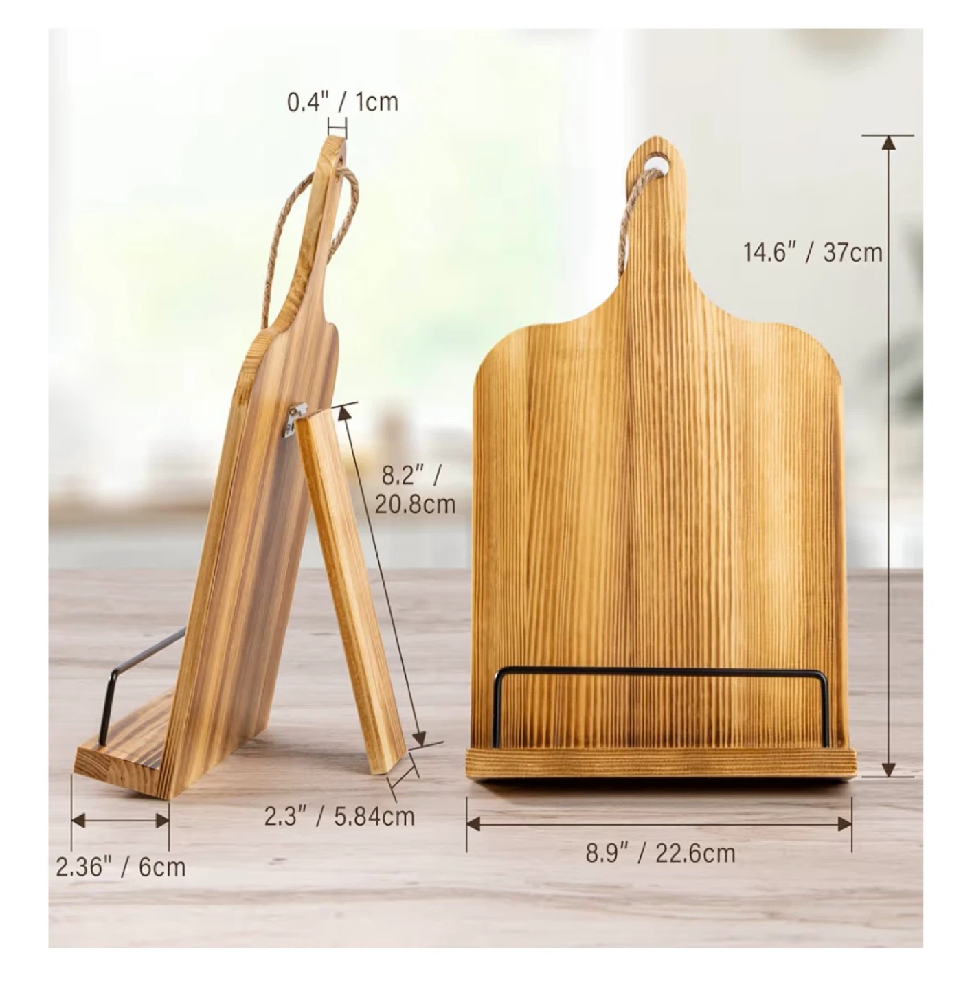 Adjustable Wooden Recipe Book Stand - photo 2