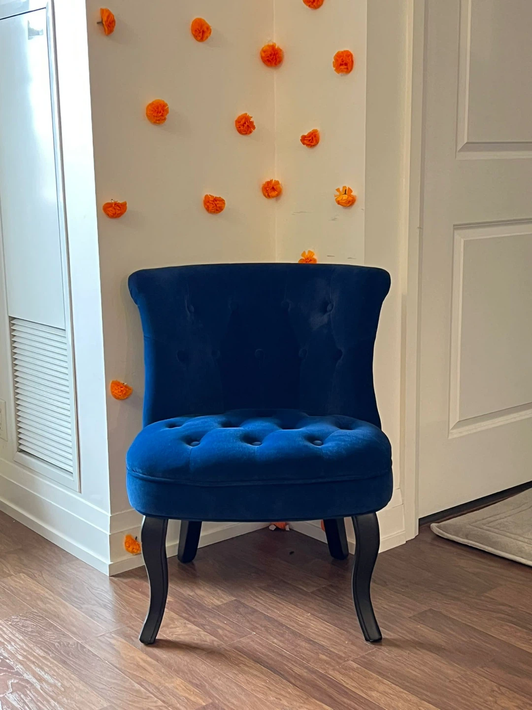 Etta Avenue Traditional Velvet Wingback Chair - Royal Blue