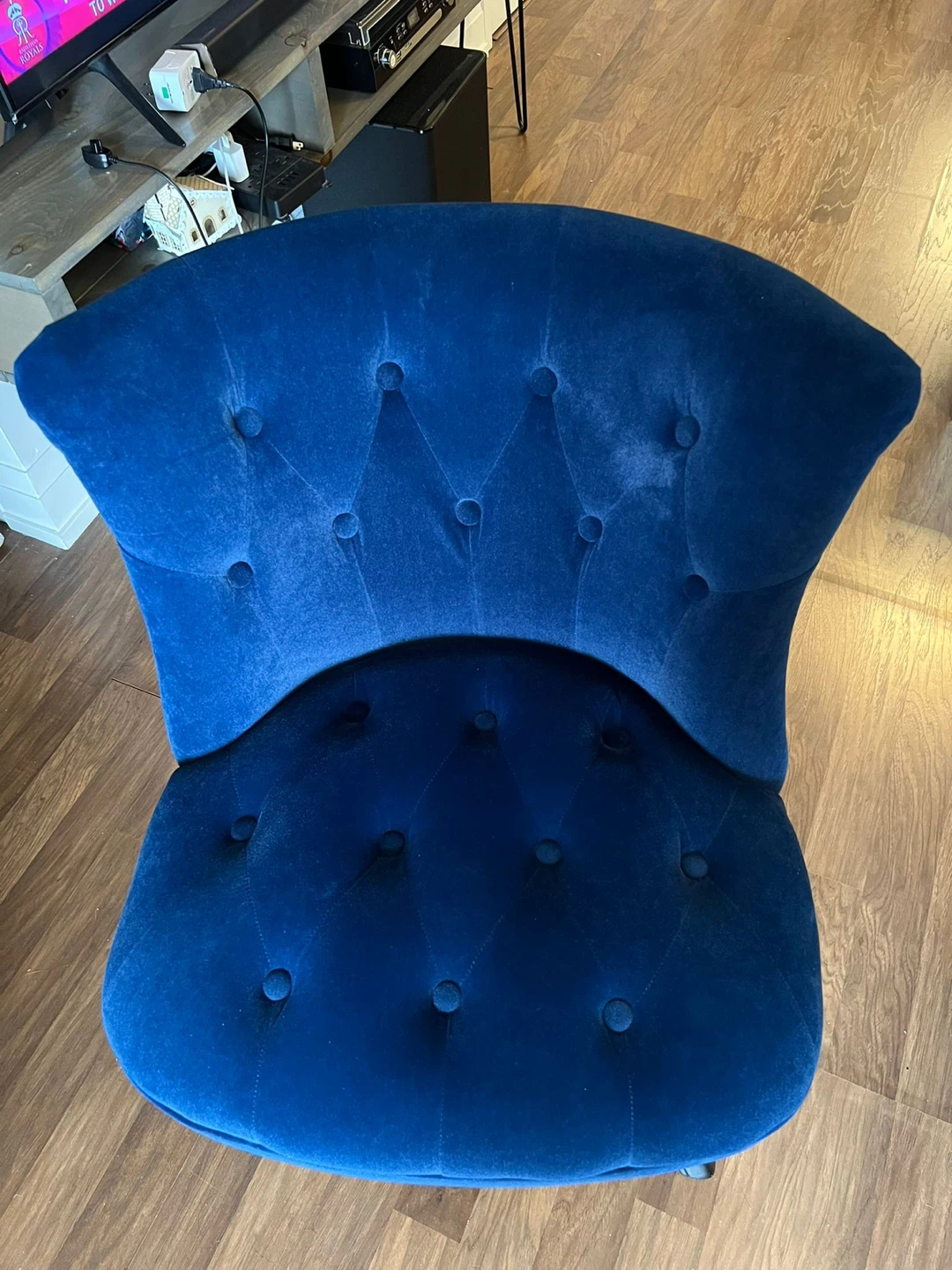 Etta Avenue Traditional Velvet Wingback Chair - Royal Blue - photo 2