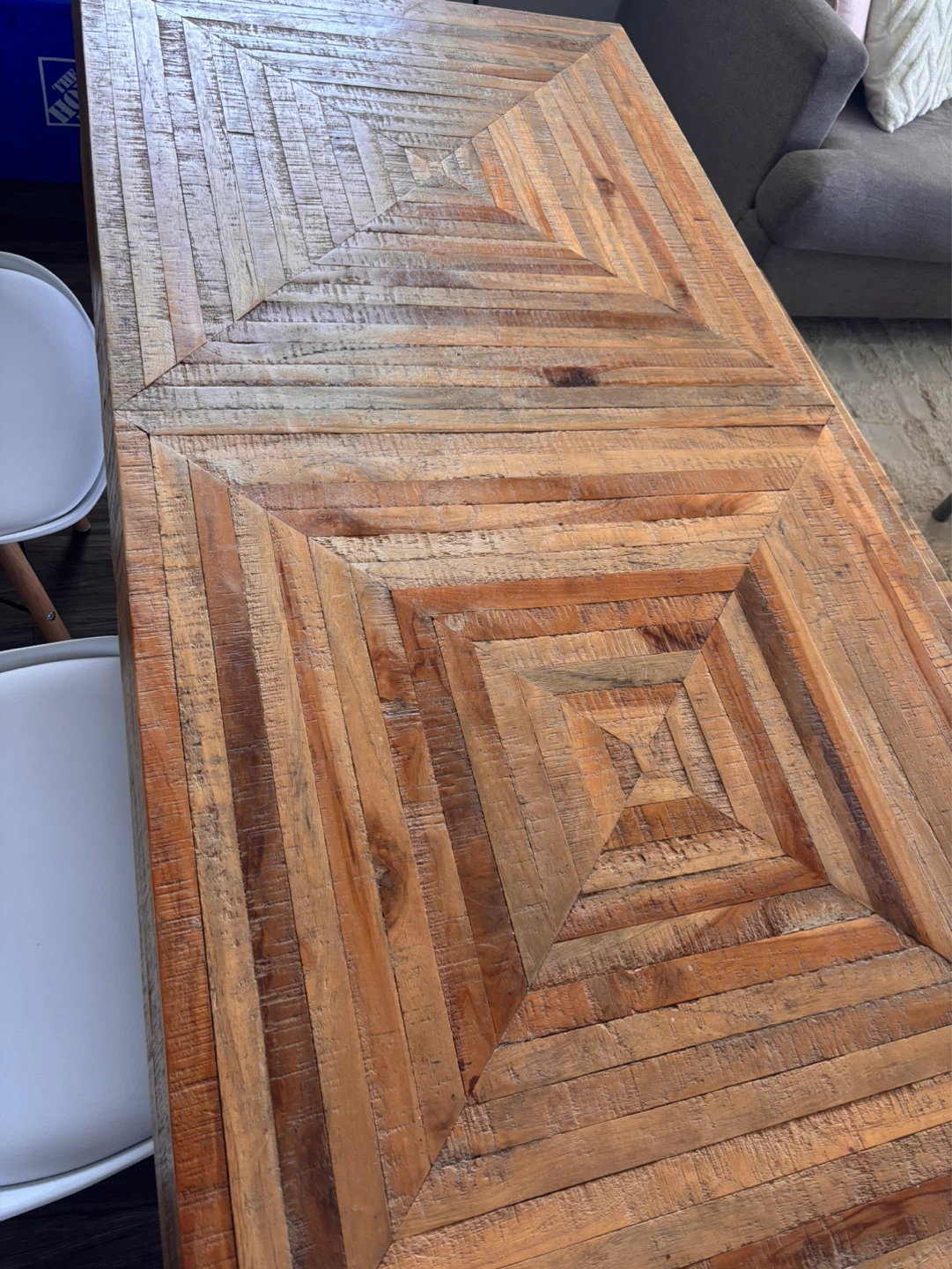 Rustic Wood Dining Table and Bench Set - photo 2